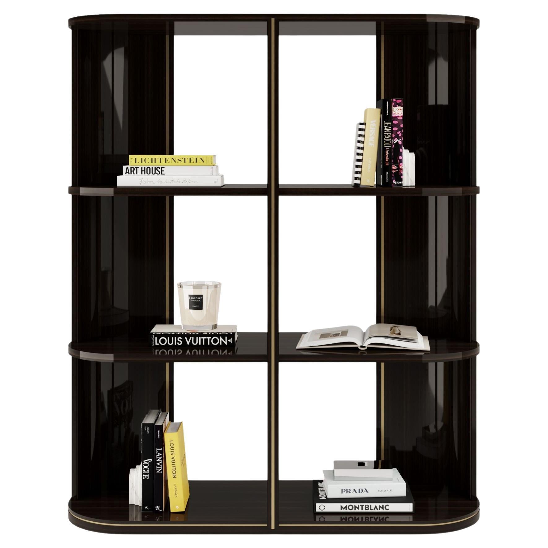 LATTICE Libreria Moderna in Eucalipto Fumé Lucido, Libreria Contemporanea in vendita