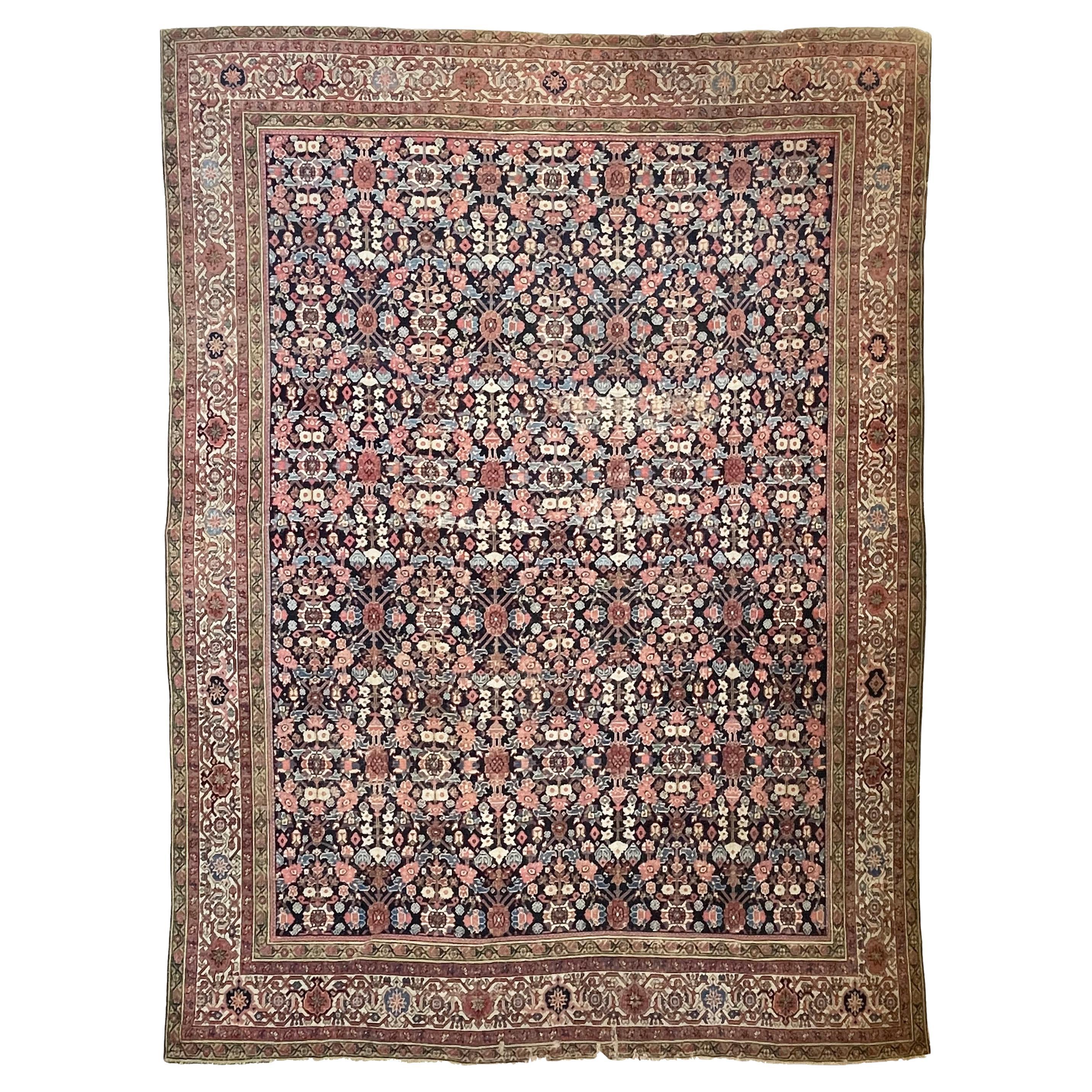 Alfombra Feraghan antigua de tamaño de habitación, c. 1910-20
