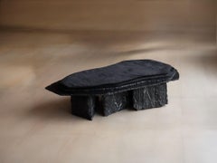 Lattice Unique Sculptural Daybed in Carved Black Marble by Andres Monnier