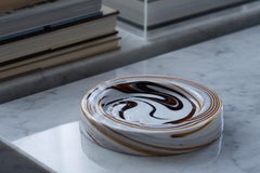 Lattimo and Polychrome "Démodé" Glass Dish by Sergio Asti for Venini, 1968