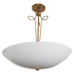 Lattimo glass and brass pendant