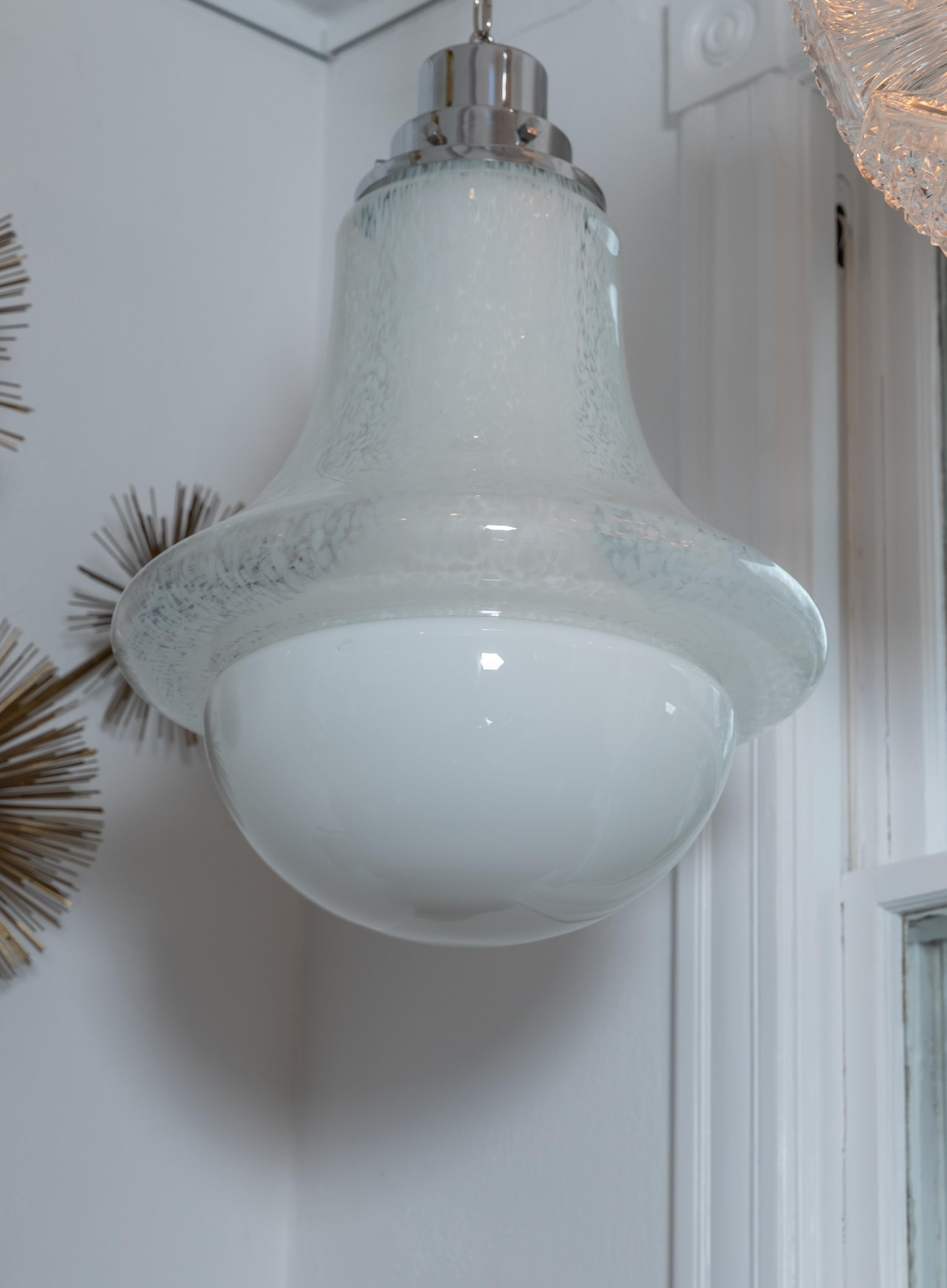 Mid-20th Century Lattimo Glass Bulb Form Pendant by Carlo Nason for Mazzega