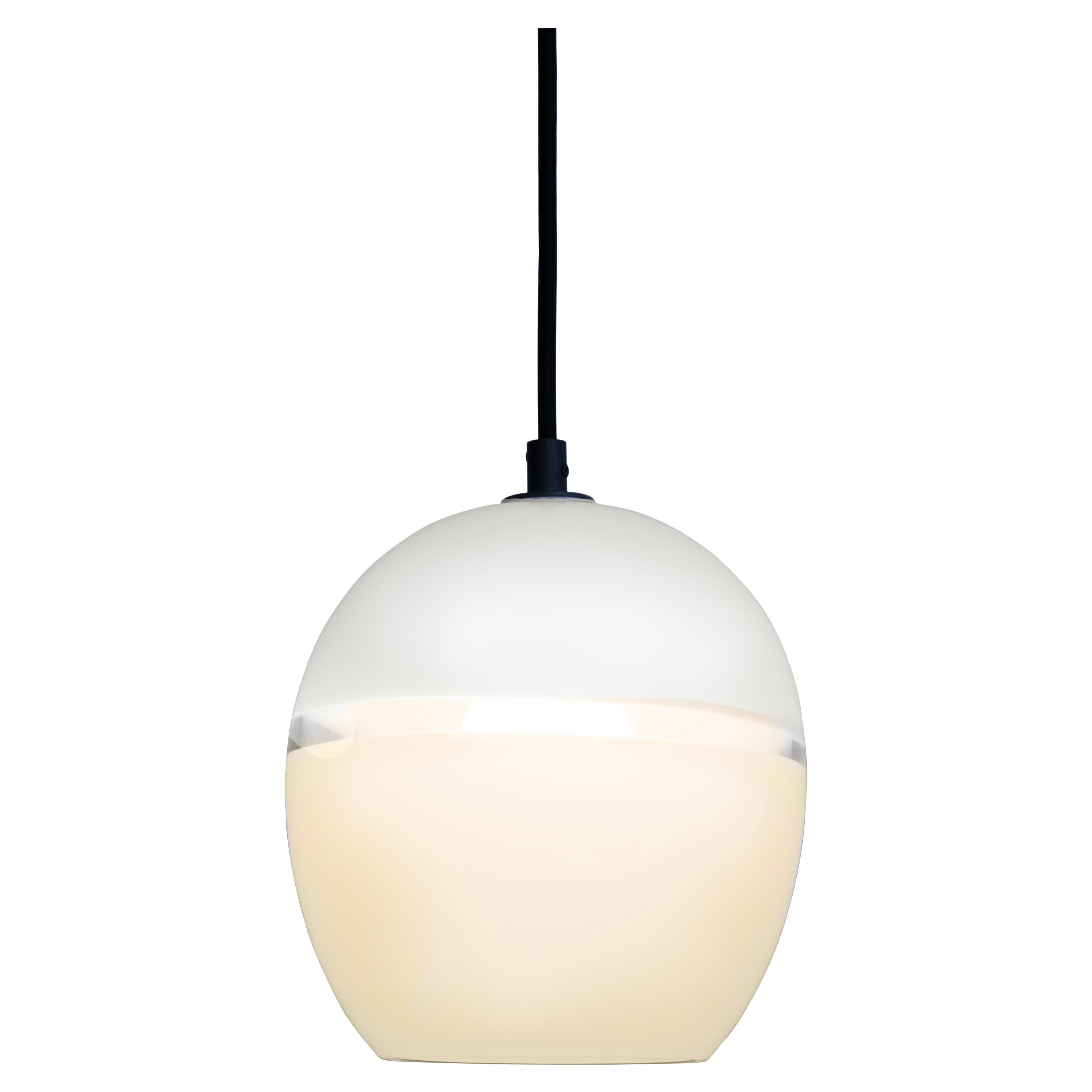 Lattimo Large Barrel Pendant Light, Hand Blown Glass - Made to Order For Sale
