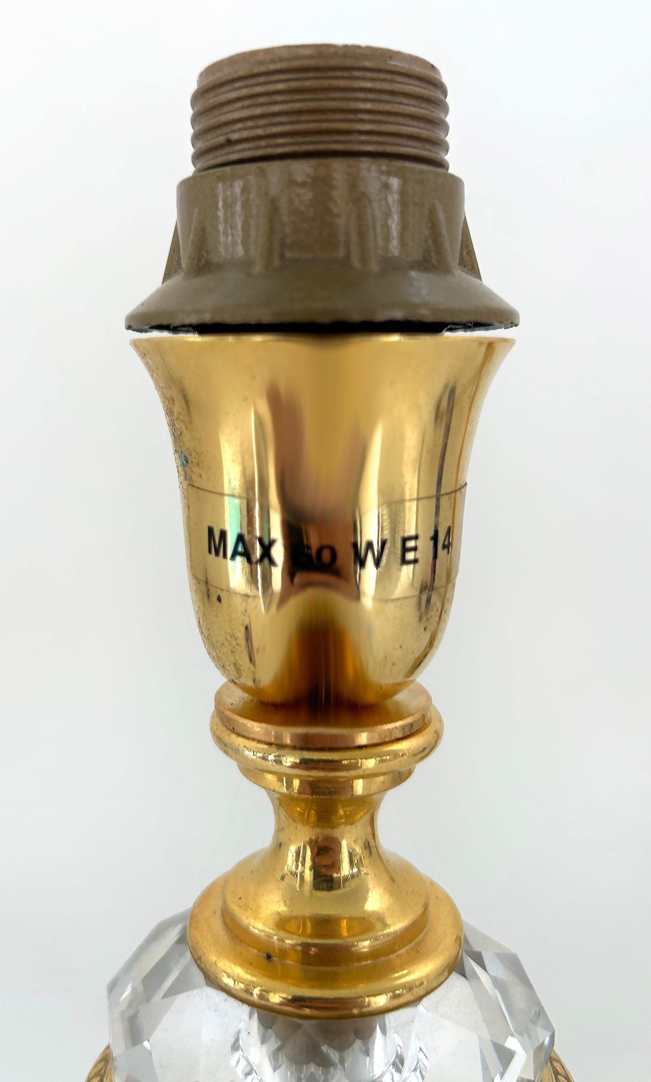 Tischlampen aus vergoldeter Bronze, Kristall und Malachit von Laudarte SRL, Italien, Paar im Angebot 4