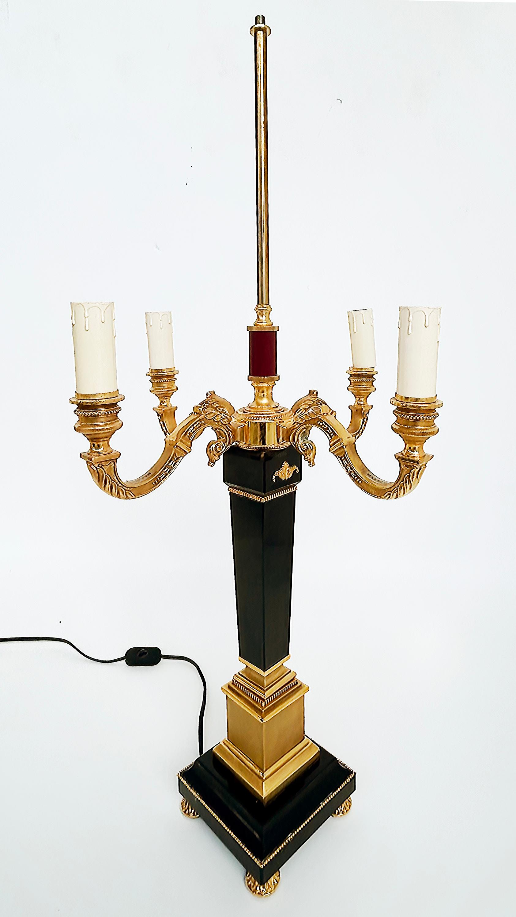 Tischlampen aus vergoldeter Bronze und Marmor, Laudarte SRL, Italien, Paar (Neoklassisch) im Angebot