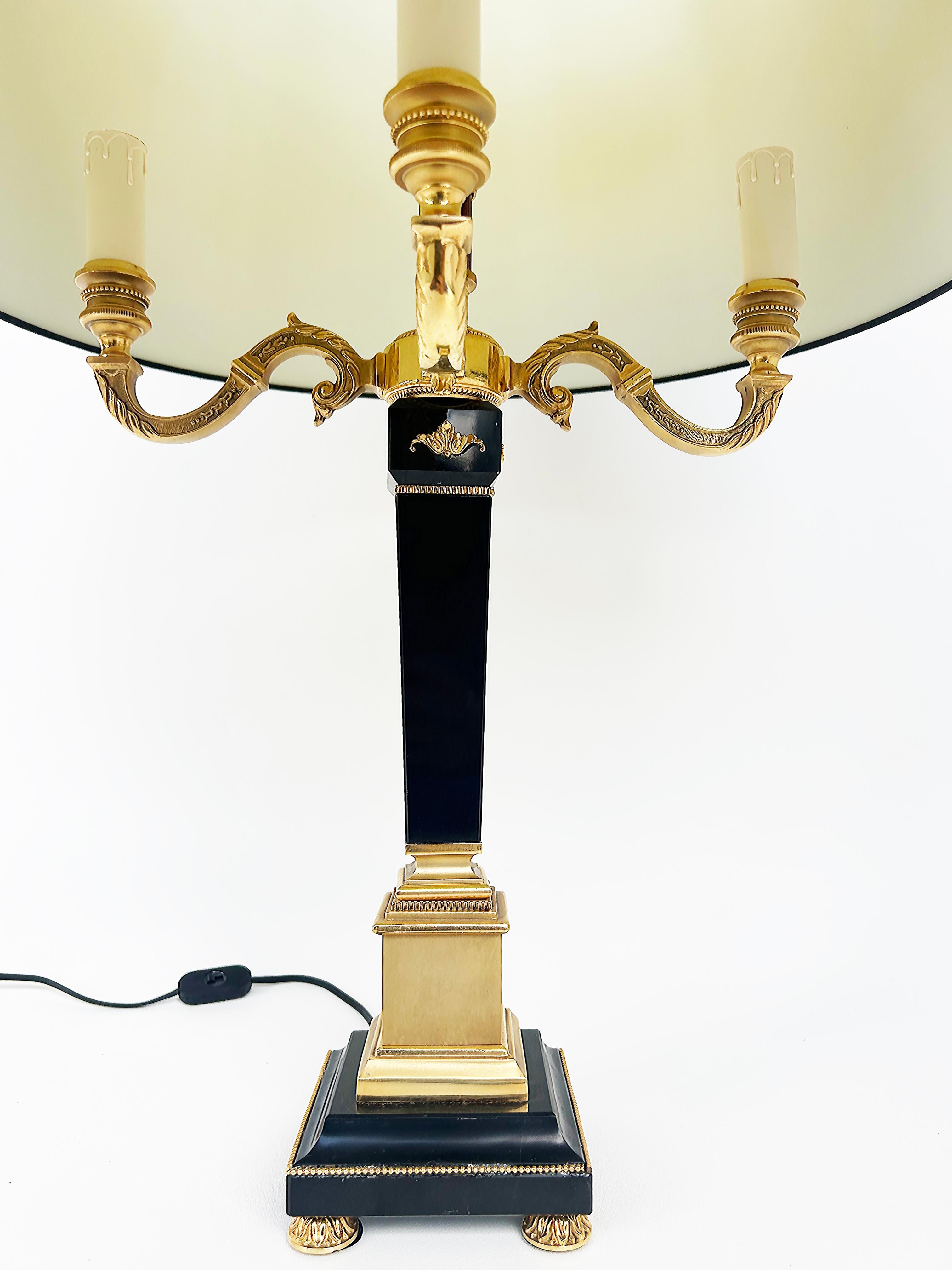 Tischlampen aus vergoldeter Bronze und Marmor, Laudarte SRL, Italien, Paar (Vergoldet) im Angebot