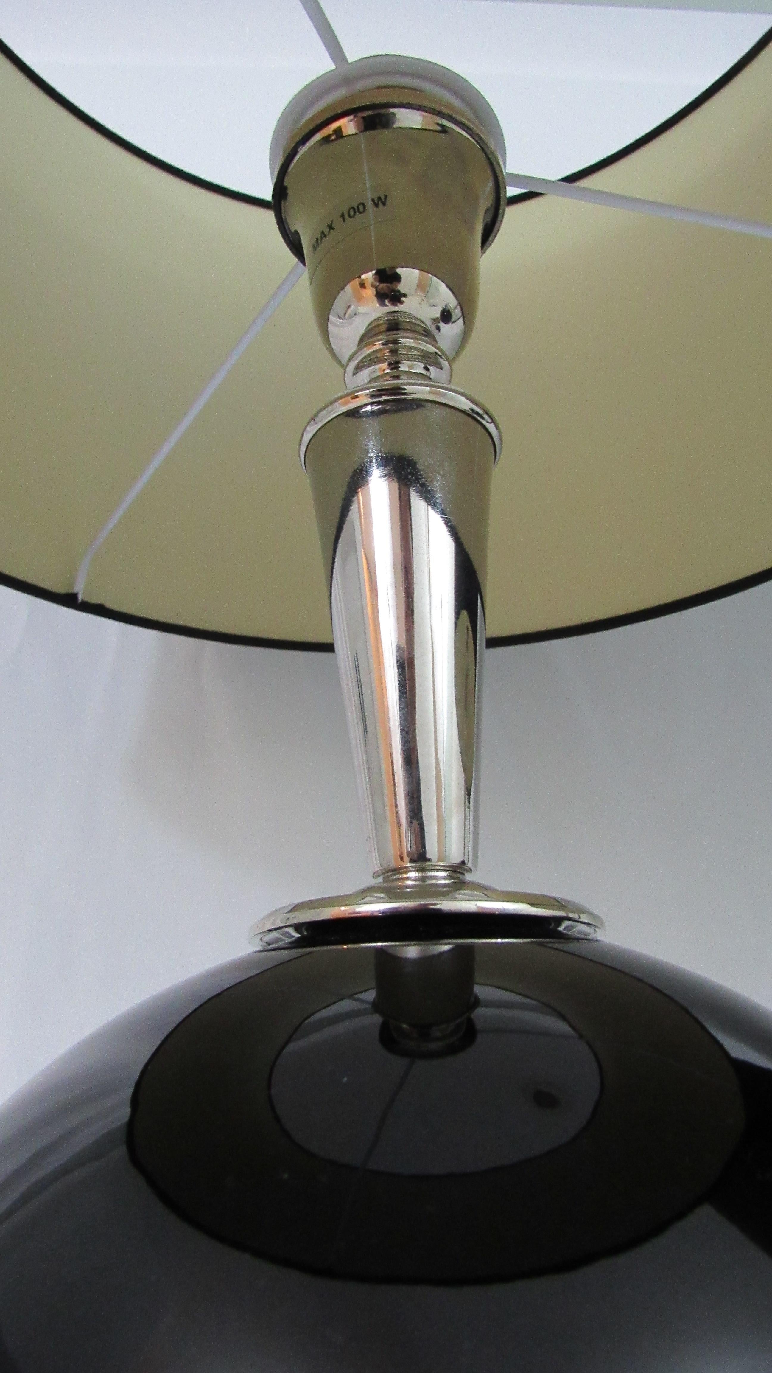 Laudarte Srl Lume Yago Table Lamp in Nickel and Glass In New Condition For Sale In Miami, FL