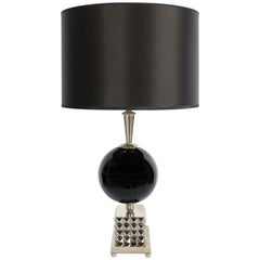 Laudarte Srl Lume Yago Table Lamp in Nickel and Glass, pair Available