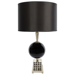 Laudarte Srl Lume Yago Table Lamp in Nickel and Glass