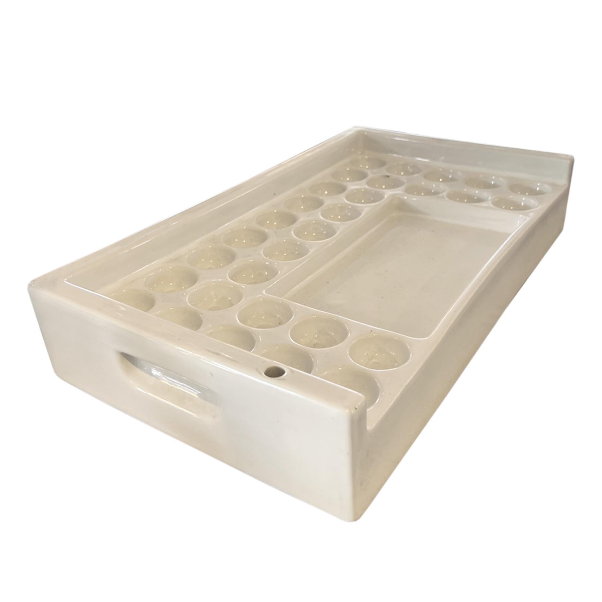 European Laufen Artist's Watercolour Ceramic Paint Tray - Stamped For Sale