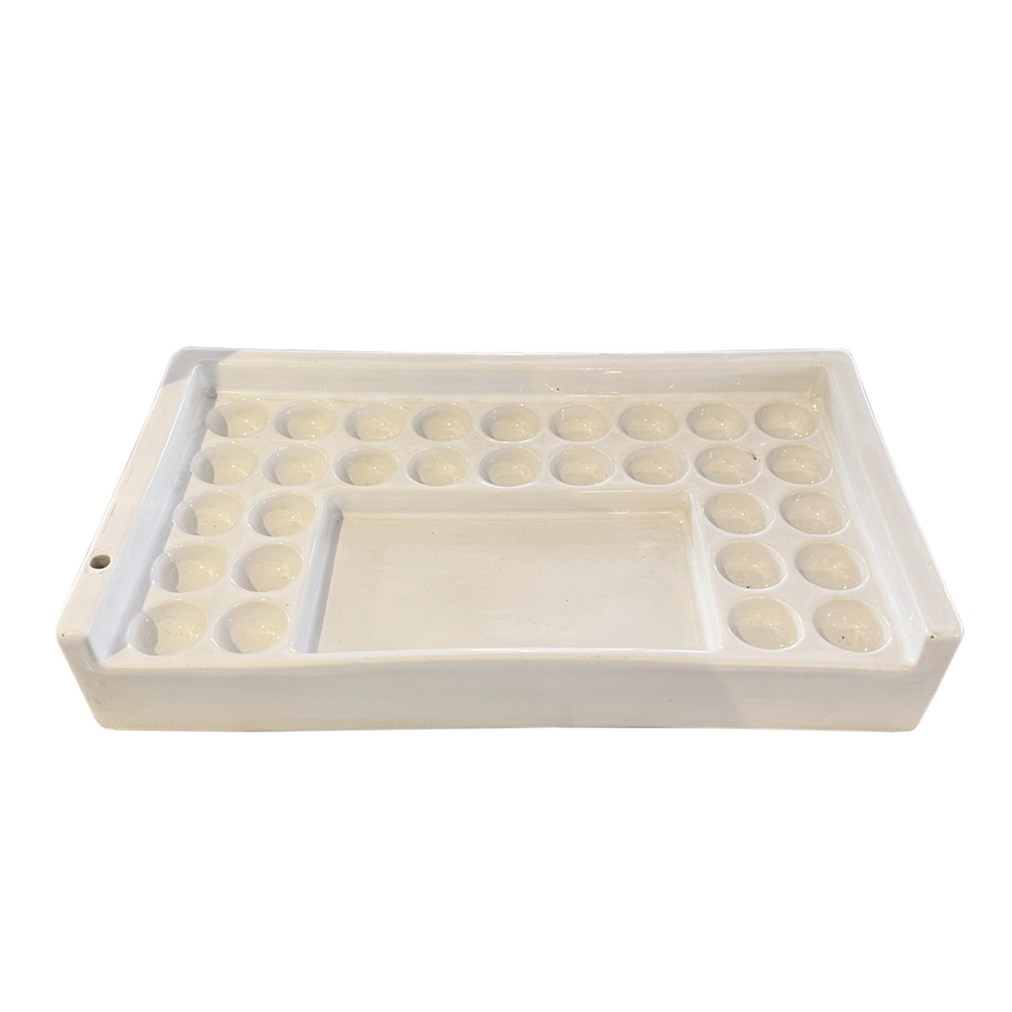 Painted Laufen Artist's Watercolour Ceramic Paint Tray - Stamped For Sale