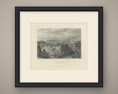 Laufenburg-sur-le-Rhin, gravure ancienne sur acier d'après Birket Foster, vers 1872