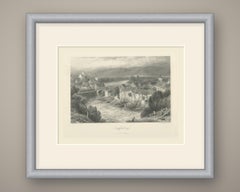 Laufenburg am Rhein, antike Stahlstich nach Birket Foster, um 1877