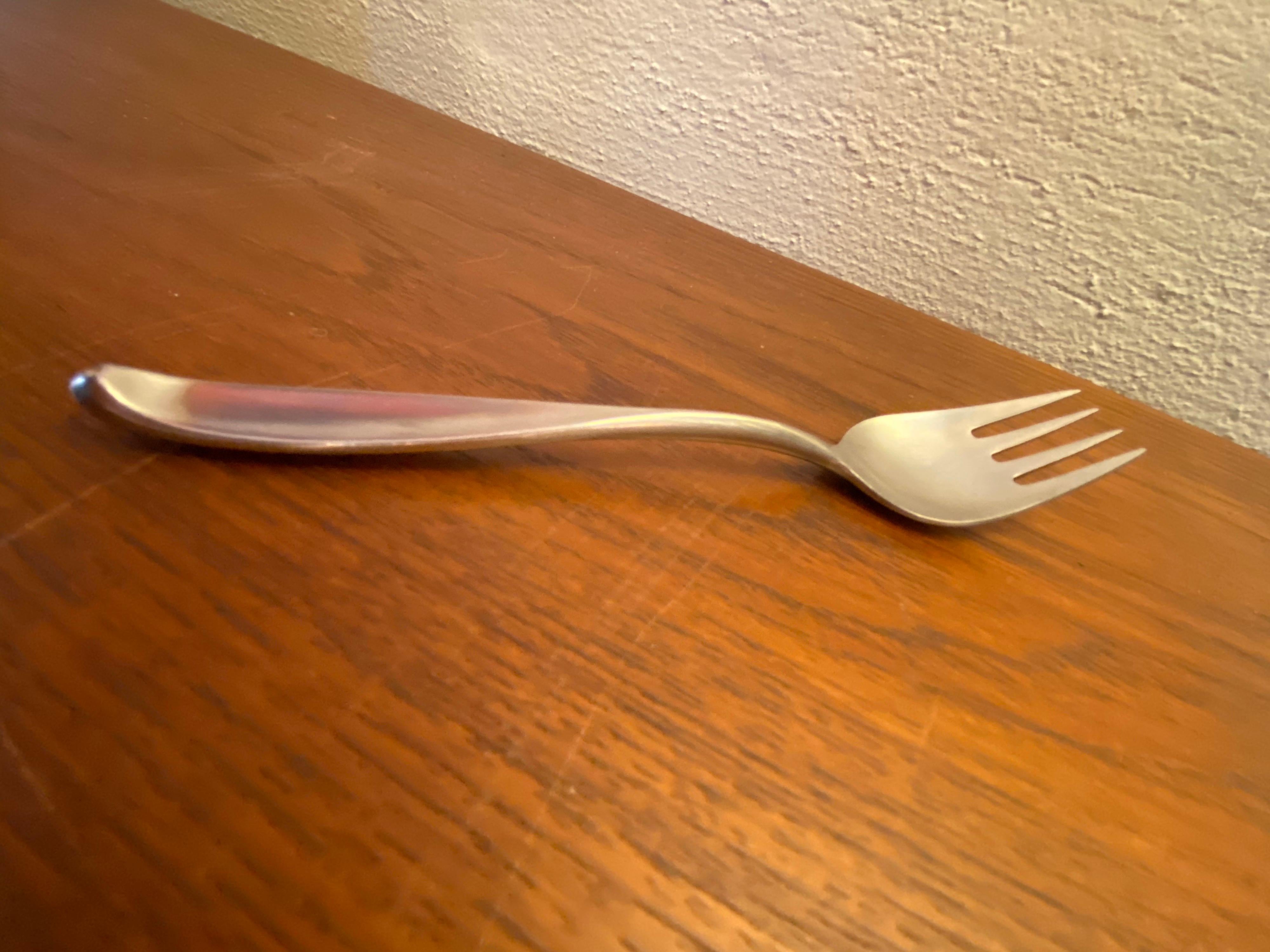 Stainless Steel Lauffer Design 2 Designed by Don Wallance Service for 8 Stainless Flatware Set