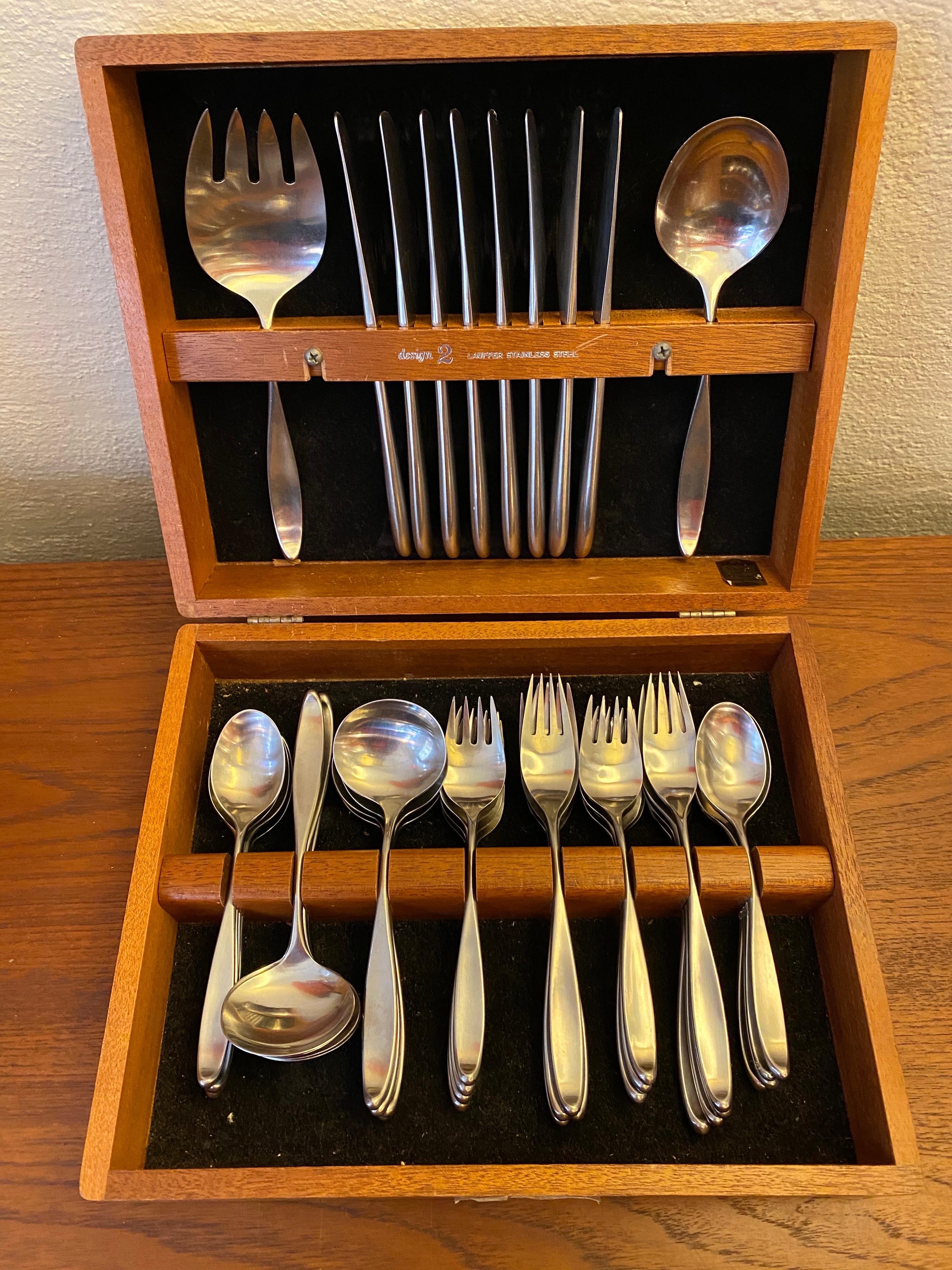 LAUFFER NORWAY DESIGN 2 STAINLESS 6  SOUP  SPOONS 