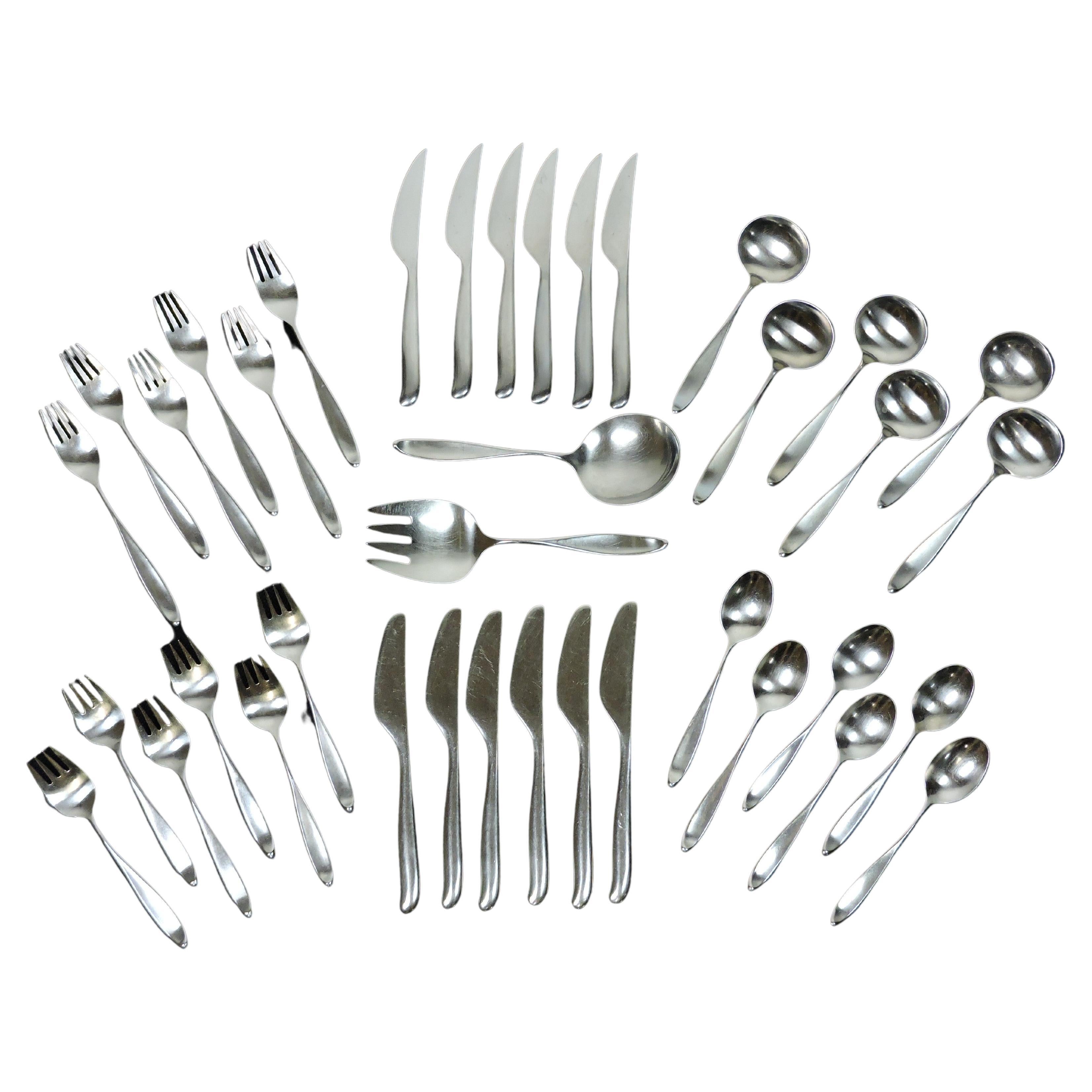 Lauffer Design 2 Don Wallance Service for 6 Stainless Flatware Germany 38 Pieces