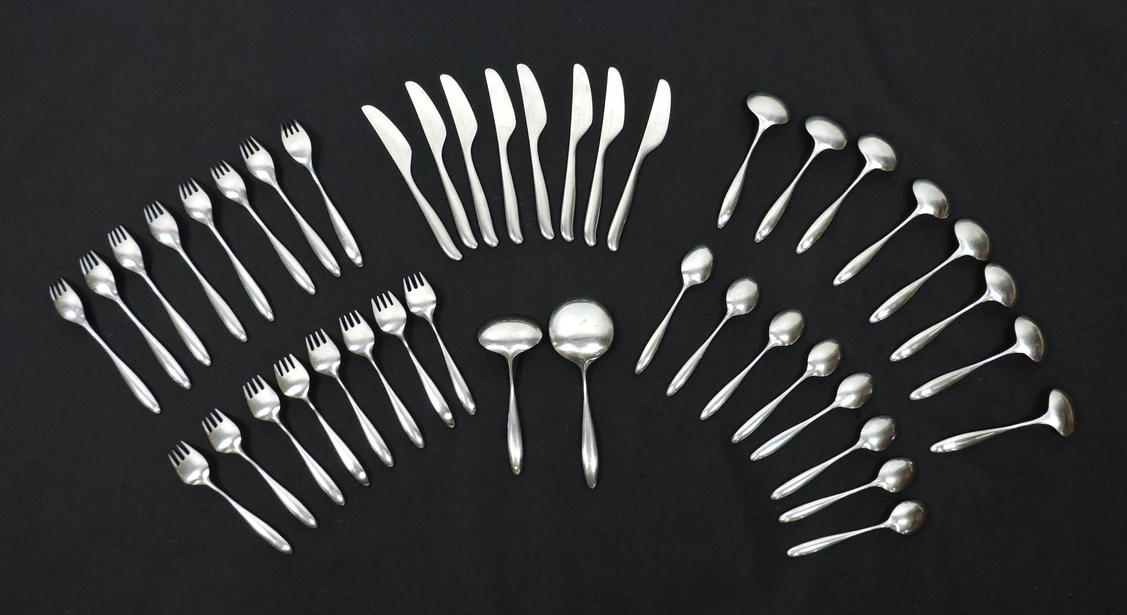 Lauffer Design 2 Don Wallance Service for 8 Stainless Flatware & Box Germany 4