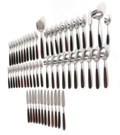 Lauffer Palisander Rosenholz und Edelstahl Besteck 57 Teile