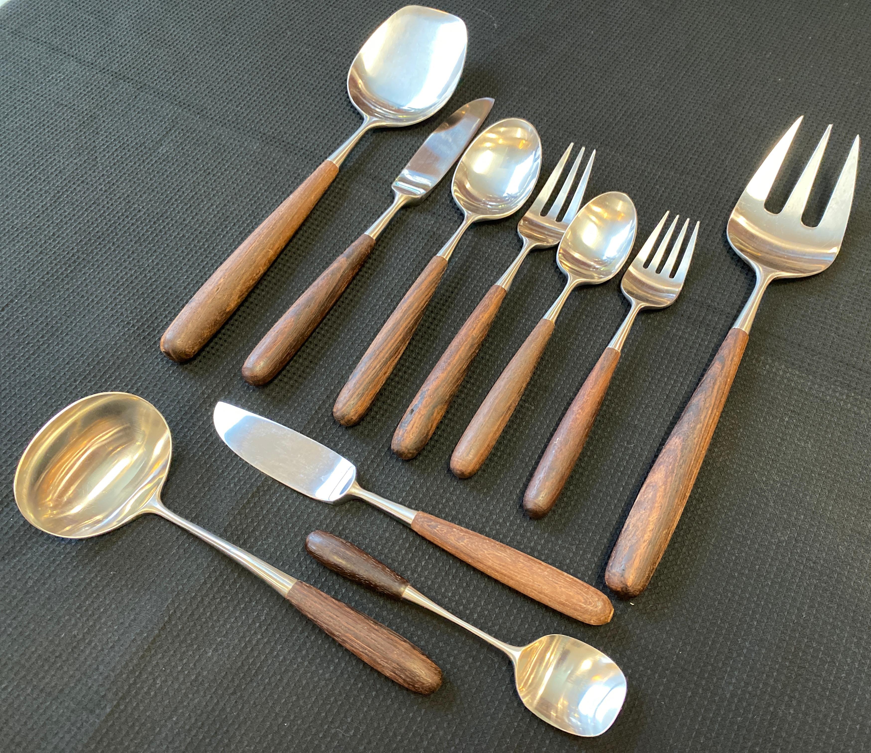 Lauffer, Palisander & Stainless Steel 51 Piece Set of Flatware Japan 3