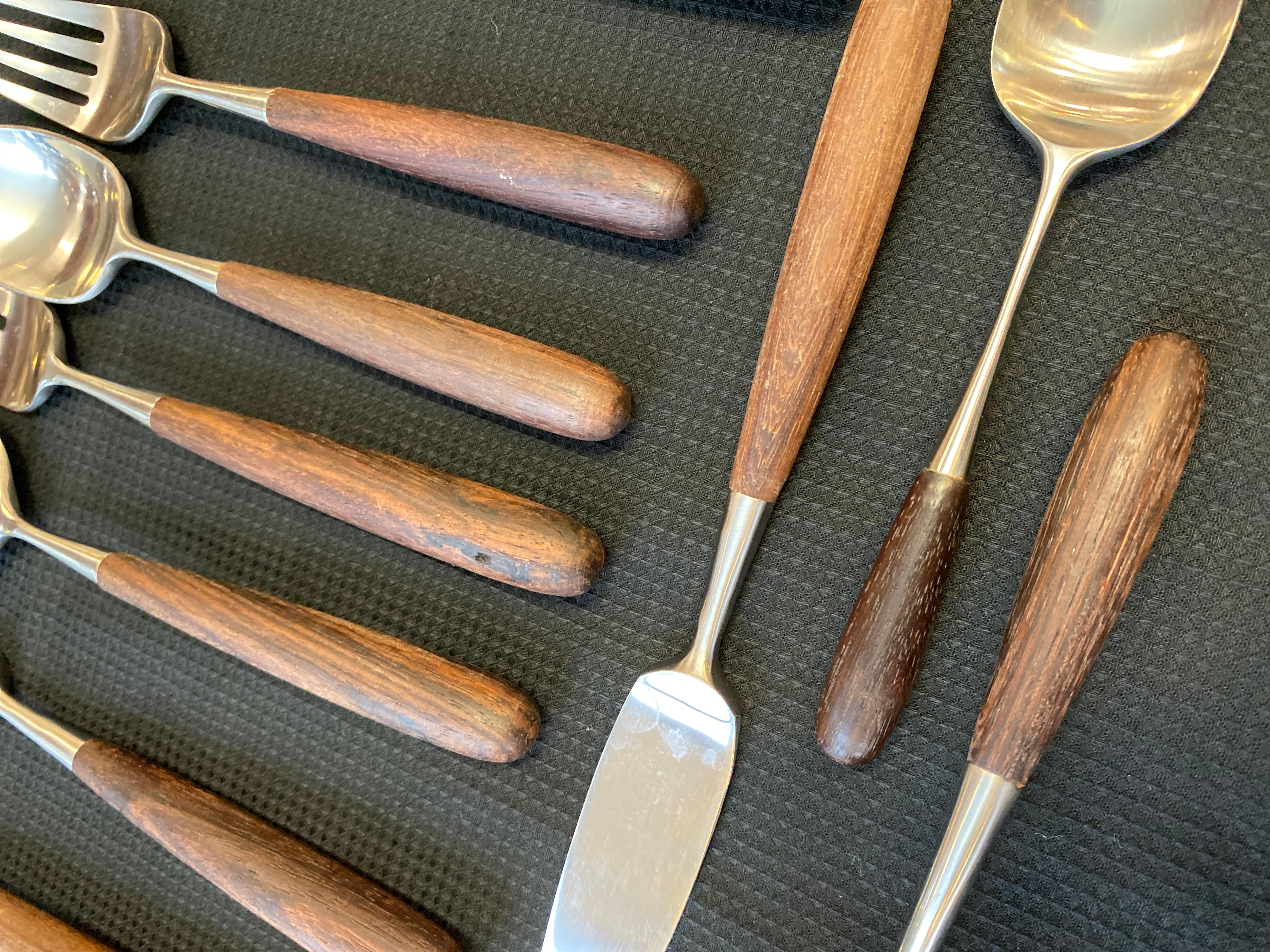 Lauffer, Palisander & Stainless Steel 51 Piece Set of Flatware Japan 4