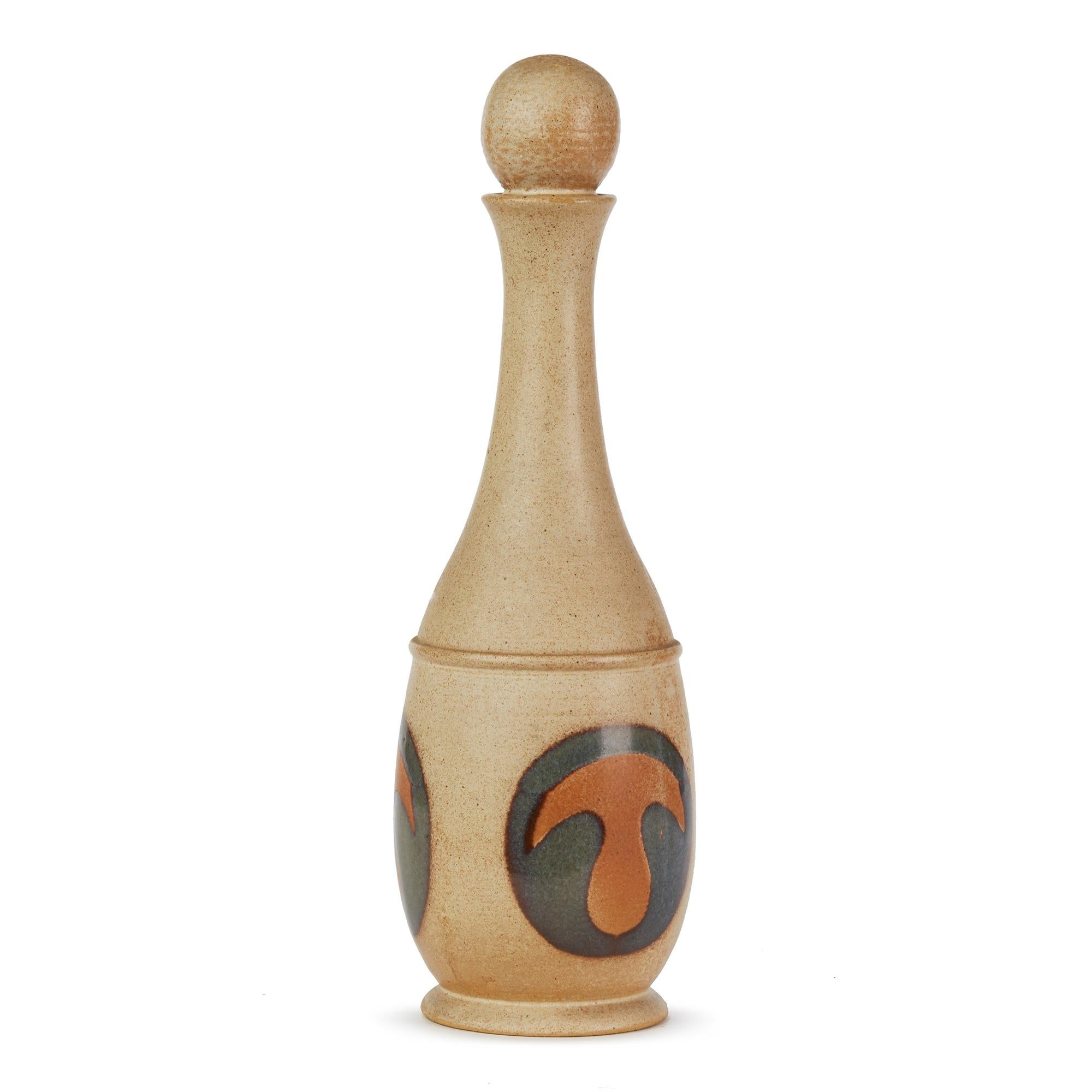Laugharne Pottery Welsh Studio Pottery Decanter and Stopper, 20th Century For Sale 4
