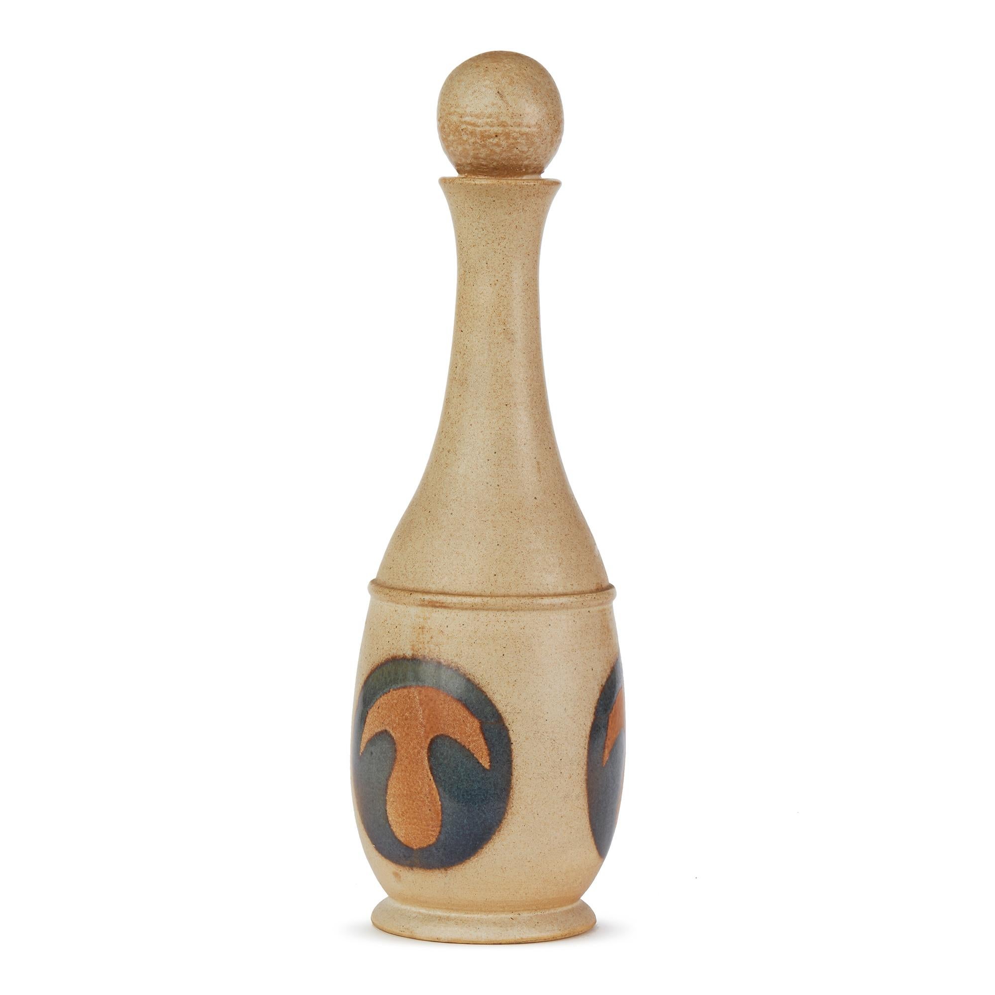 Laugharne Pottery Welsh Studio Pottery Decanter and Stopper, 20th Century For Sale 6