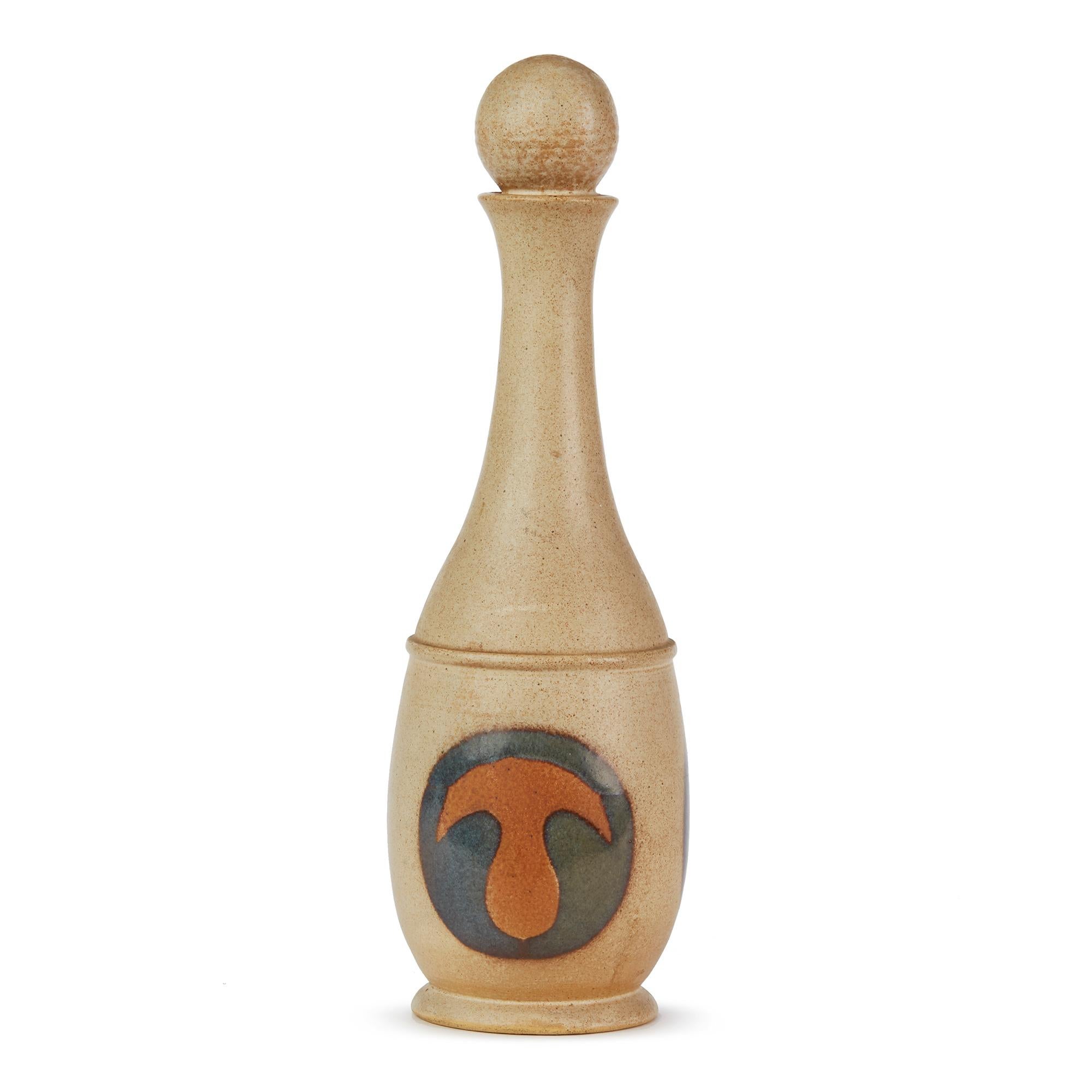 Laugharne Pottery Welsh Studio Pottery Decanter and Stopper, 20th Century For Sale 7