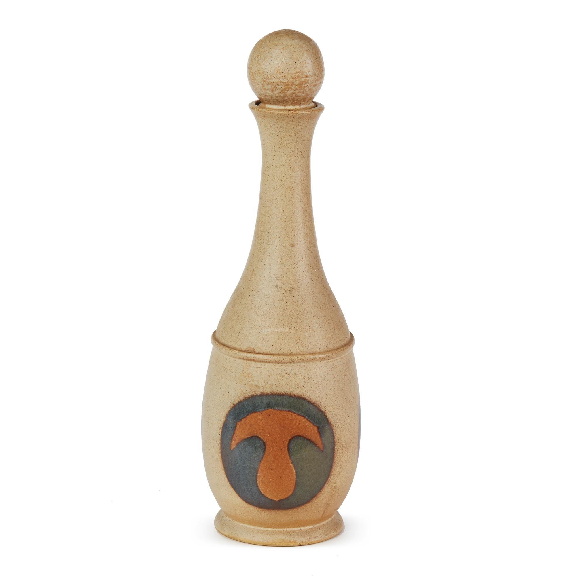 Laugharne Pottery Welsh Studio Pottery Decanter and Stopper, 20th Century For Sale 8