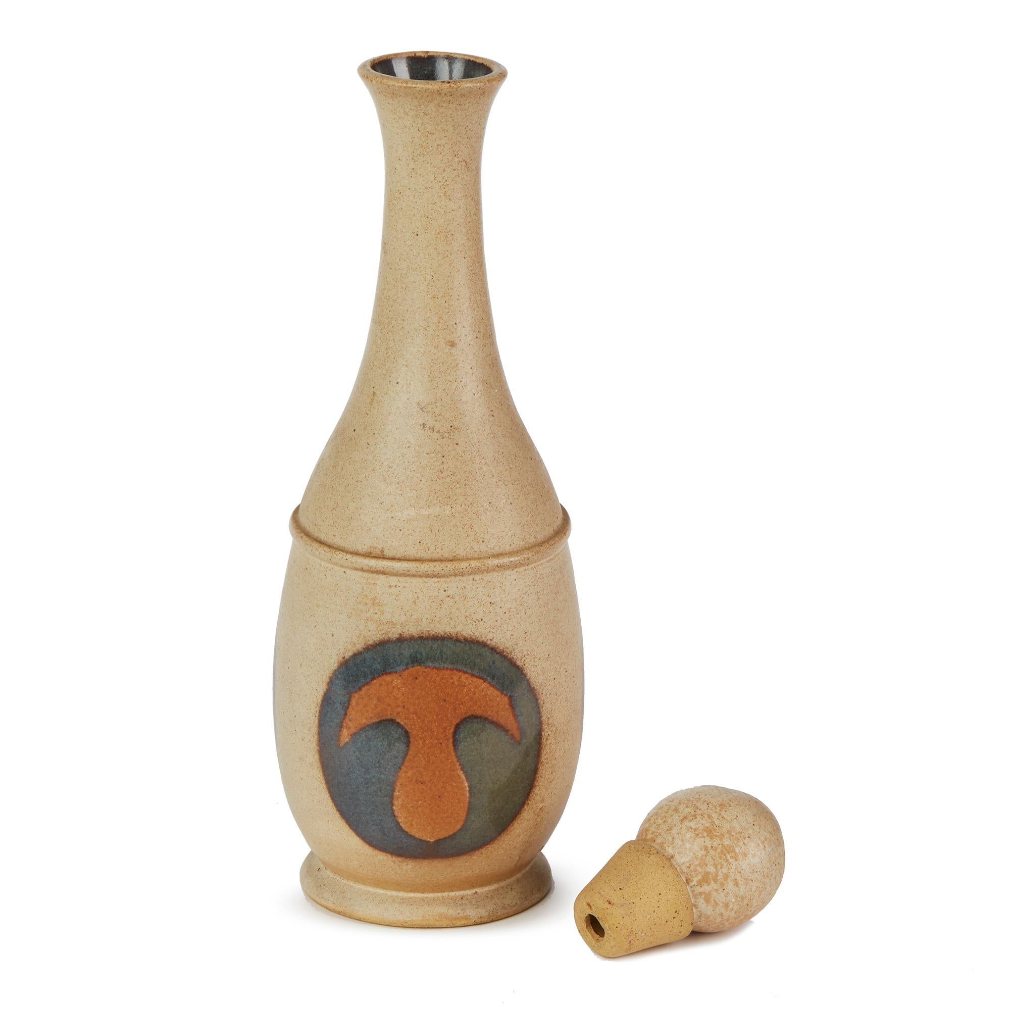 Laugharne Pottery Welsh Studio Pottery Decanter and Stopper, 20th Century For Sale 9