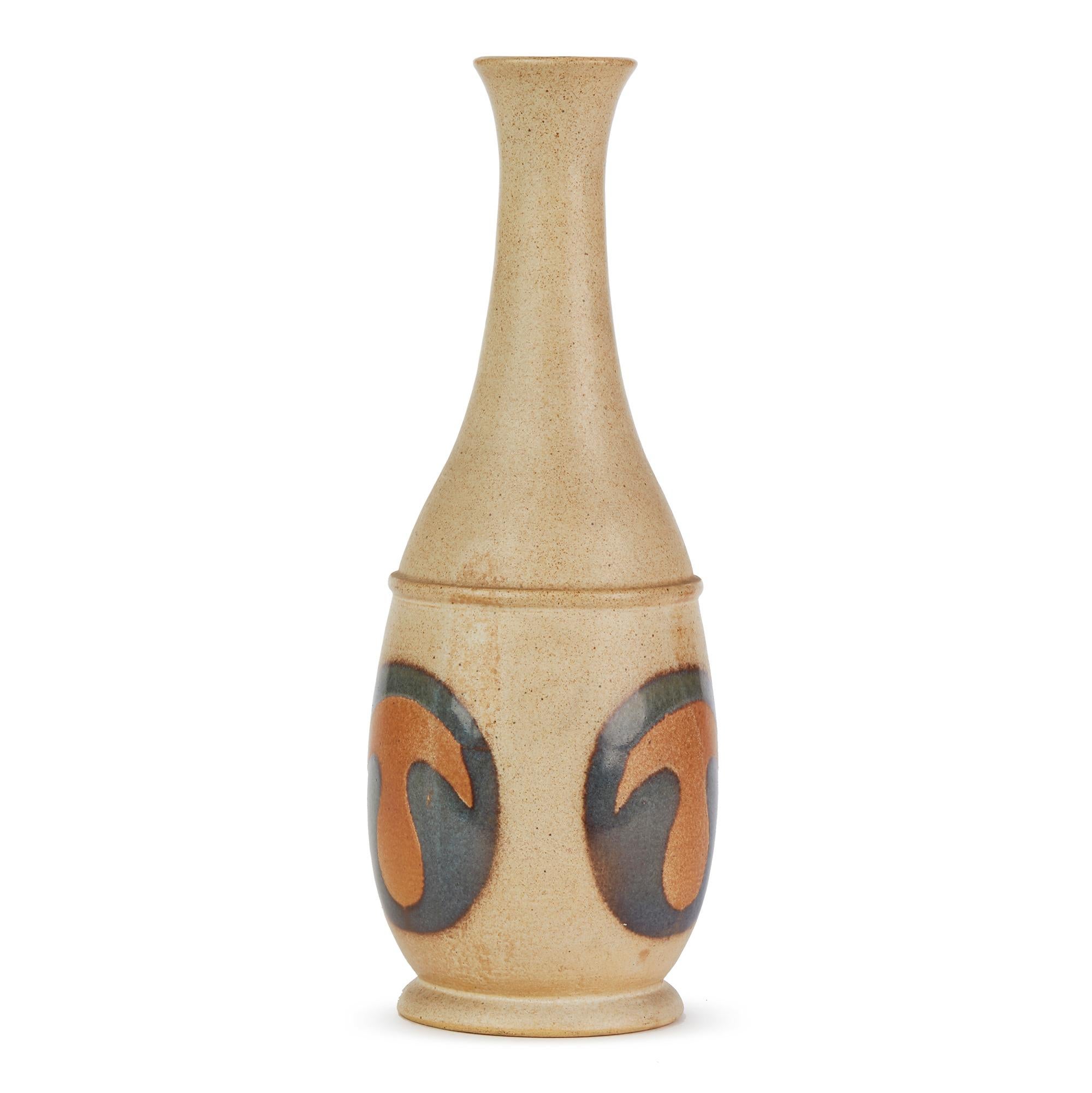 Mid-Century Modern Laugharne Pottery Welsh Studio Pottery Decanter and Stopper, 20th Century For Sale