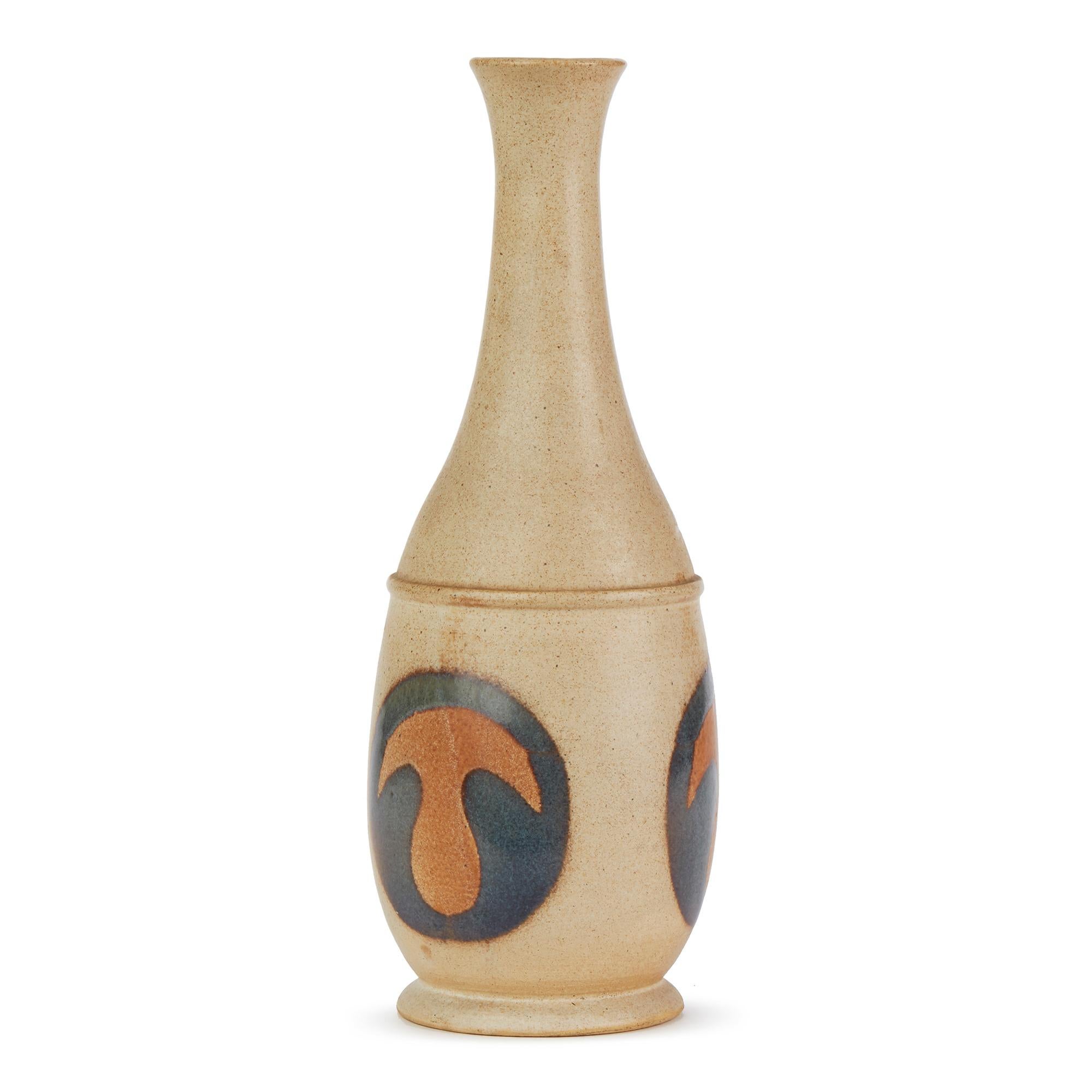 British Laugharne Pottery Welsh Studio Pottery Decanter and Stopper, 20th Century For Sale