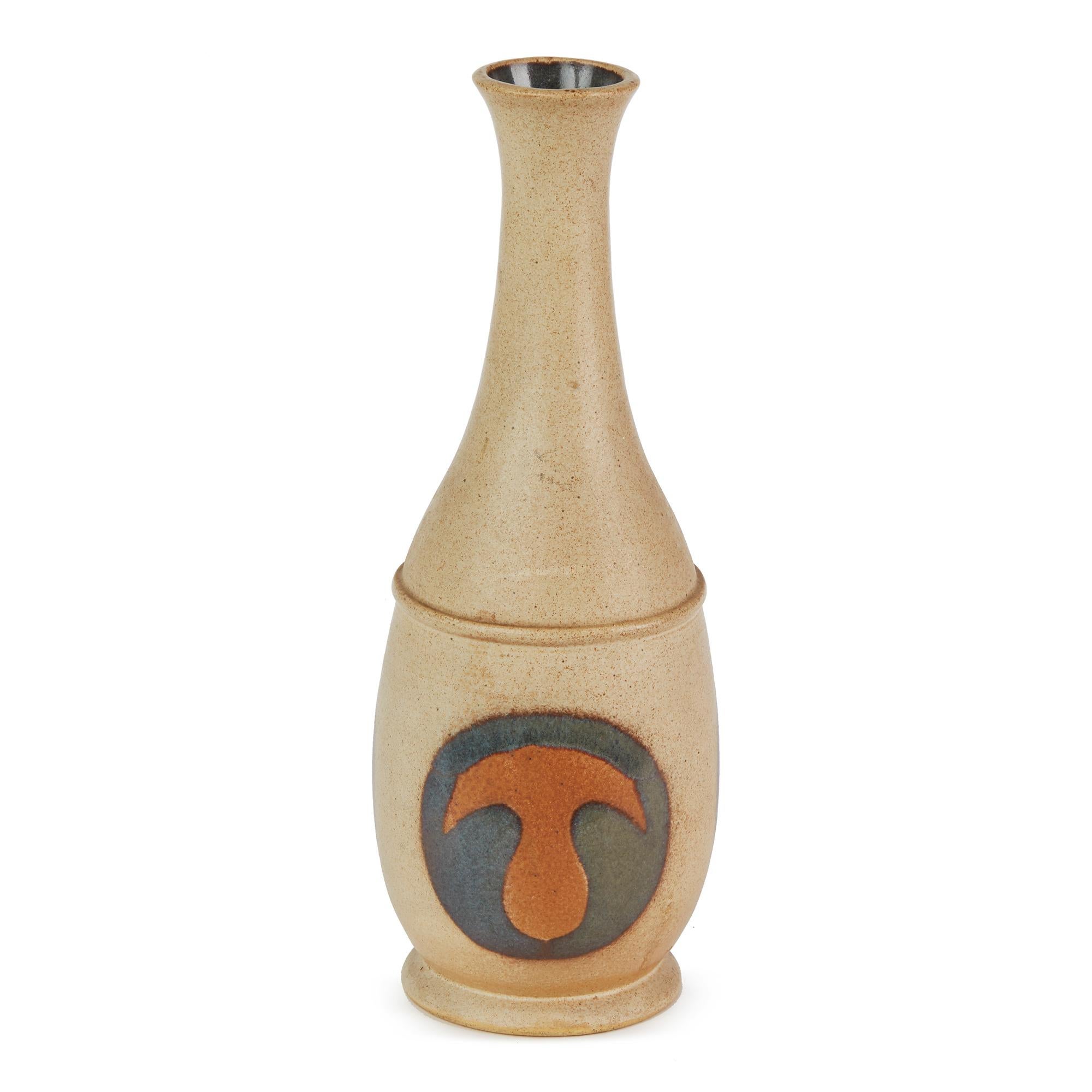 Hand-Crafted Laugharne Pottery Welsh Studio Pottery Decanter and Stopper, 20th Century For Sale