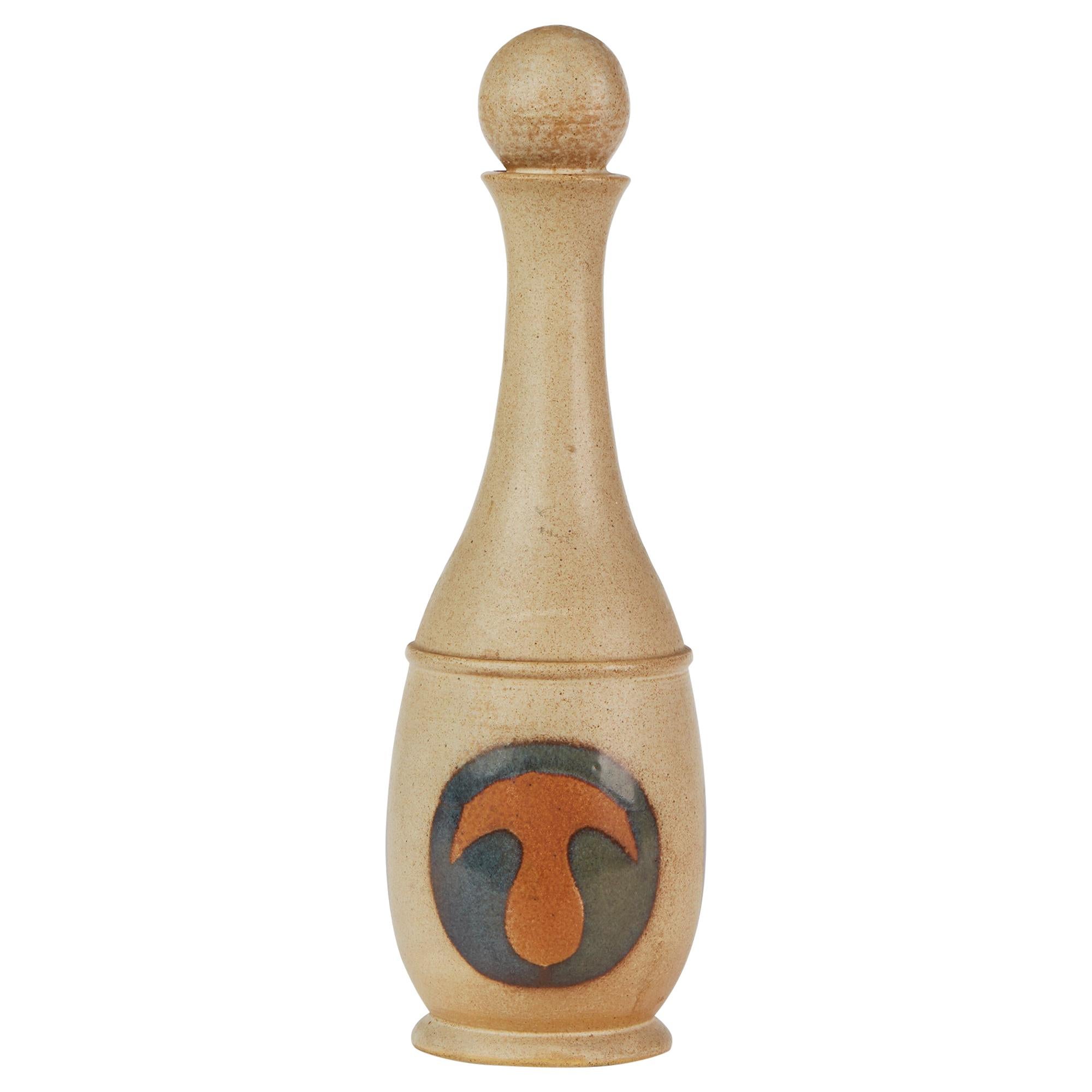 Laugharne Pottery Welsh Studio Pottery Decanter and Stopper, 20th Century For Sale