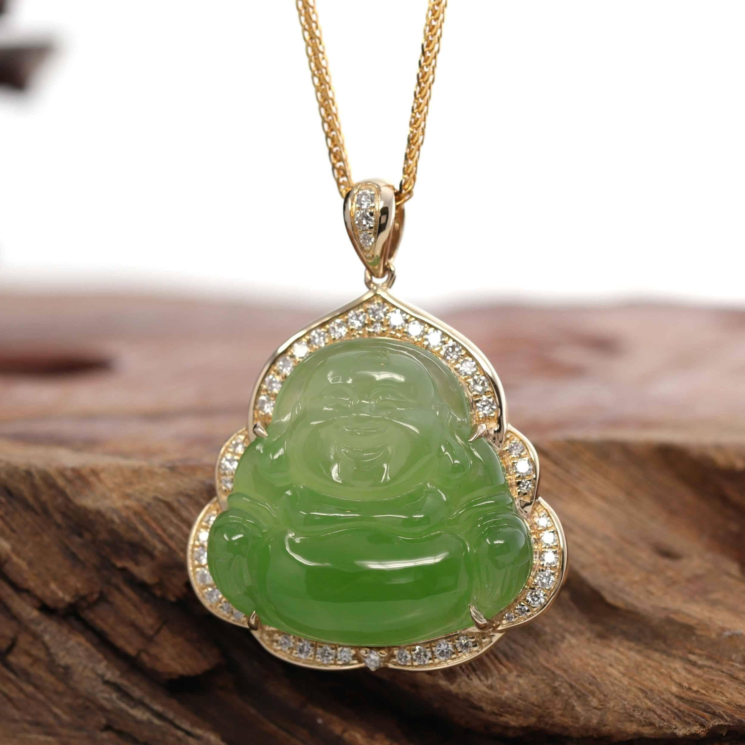 jade laughing buddha pendant