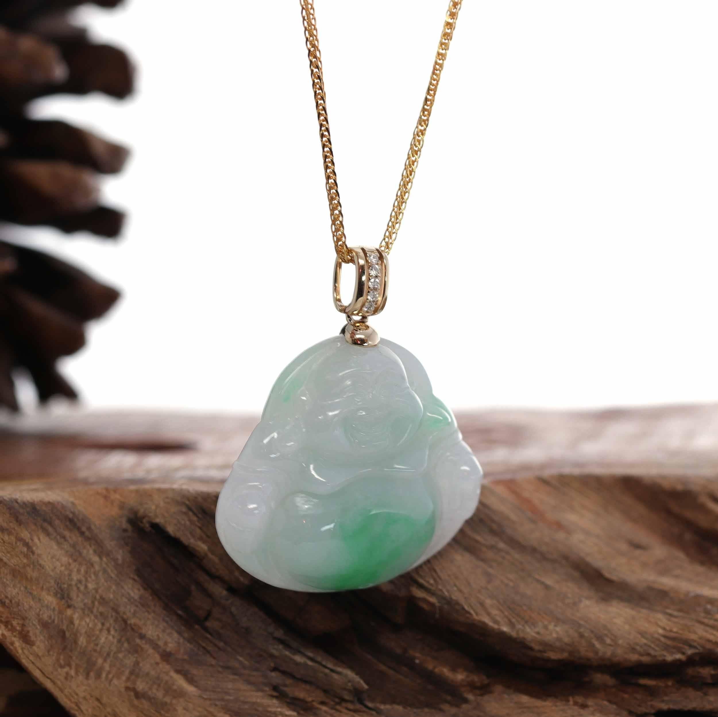 gold and jade buddha necklace