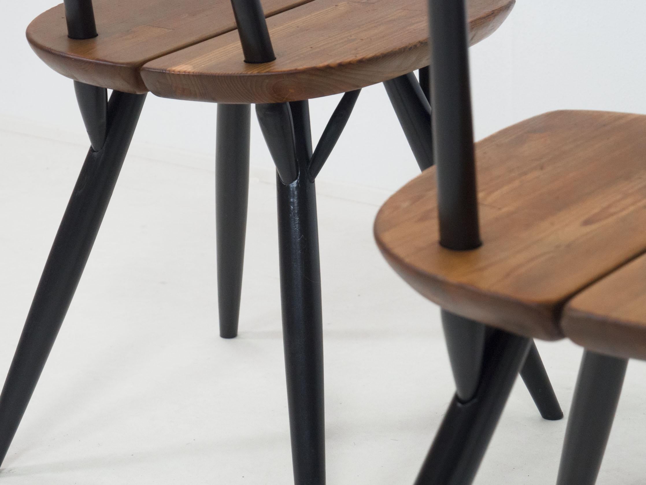 20th Century Laukaan Puu set of four ‘Pirkka’ dining chairs – Ilmari Tapiovaara For Sale