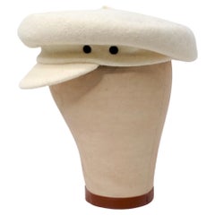 Laulhere Cream French Merino Wool Bakers Hat Beret
