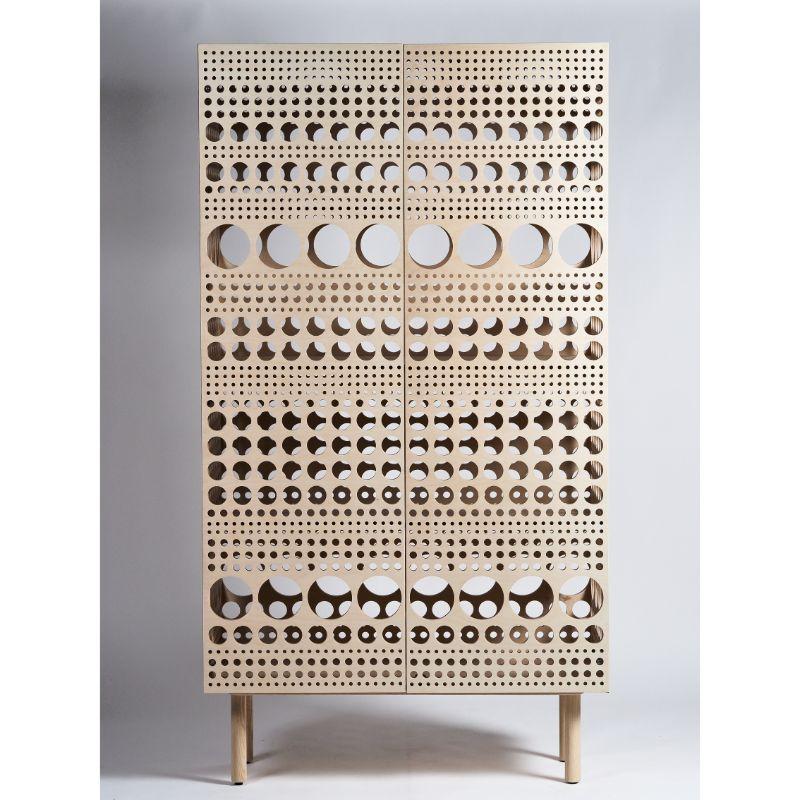 Laulu cabinet, high by Made By Choice with Matti Klenell
Dimensions: 100 x 41 x 180 cm
Materials: Base in Solid Ash, Frames in Valchromat

Also available: Laulu Cabinet - Low, Custom color, 

Due to the skilled CNC wood milling know-how in the