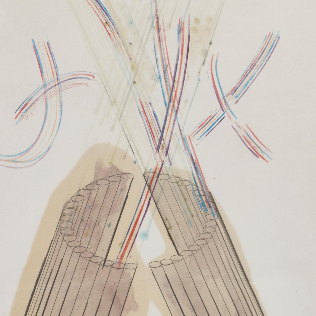 Modern Launching Structure #3 an Original Drawing by Dennis Oppenheim For Sale