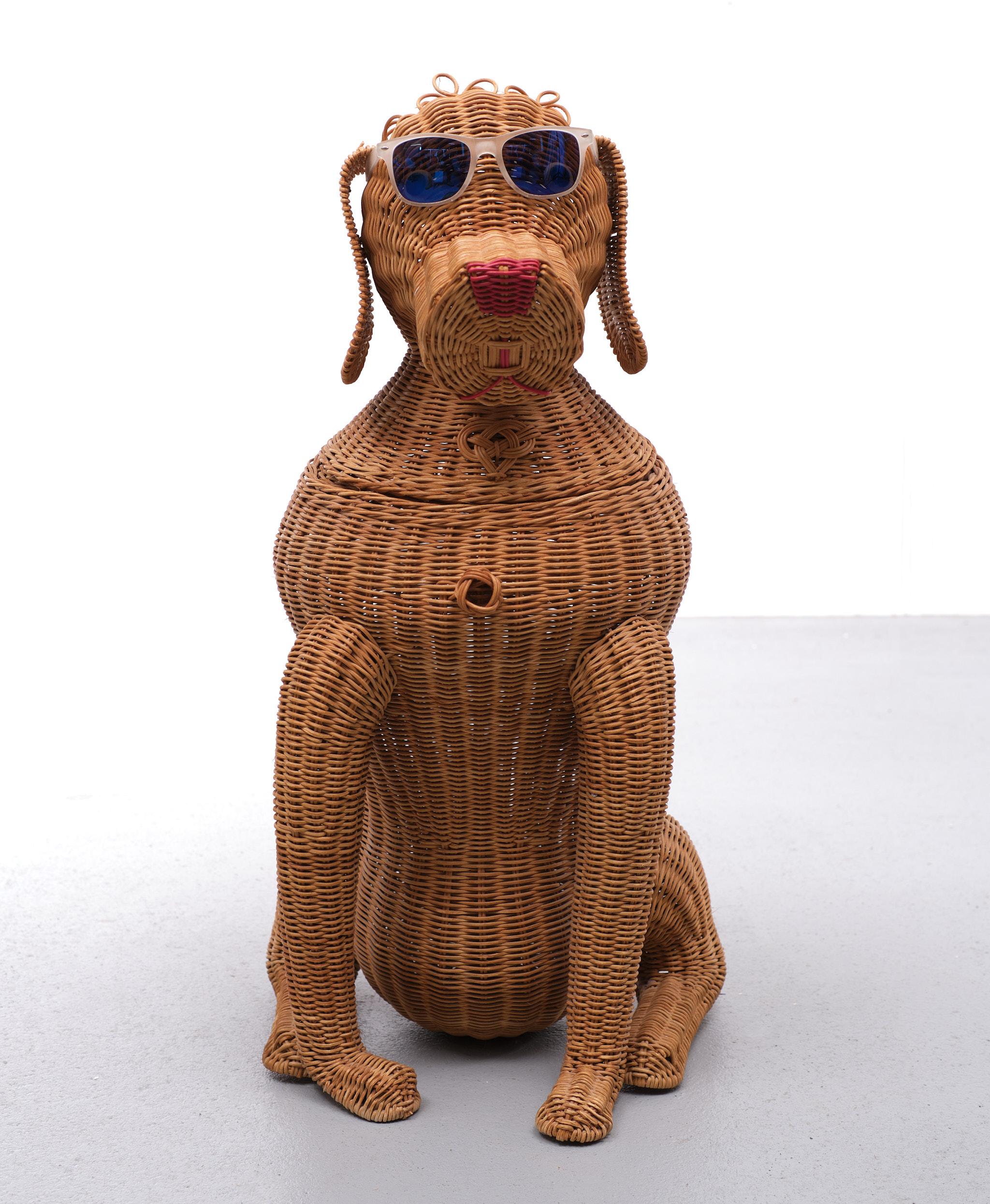 Laundry Basket Wicker Dog 1960s Holland 4