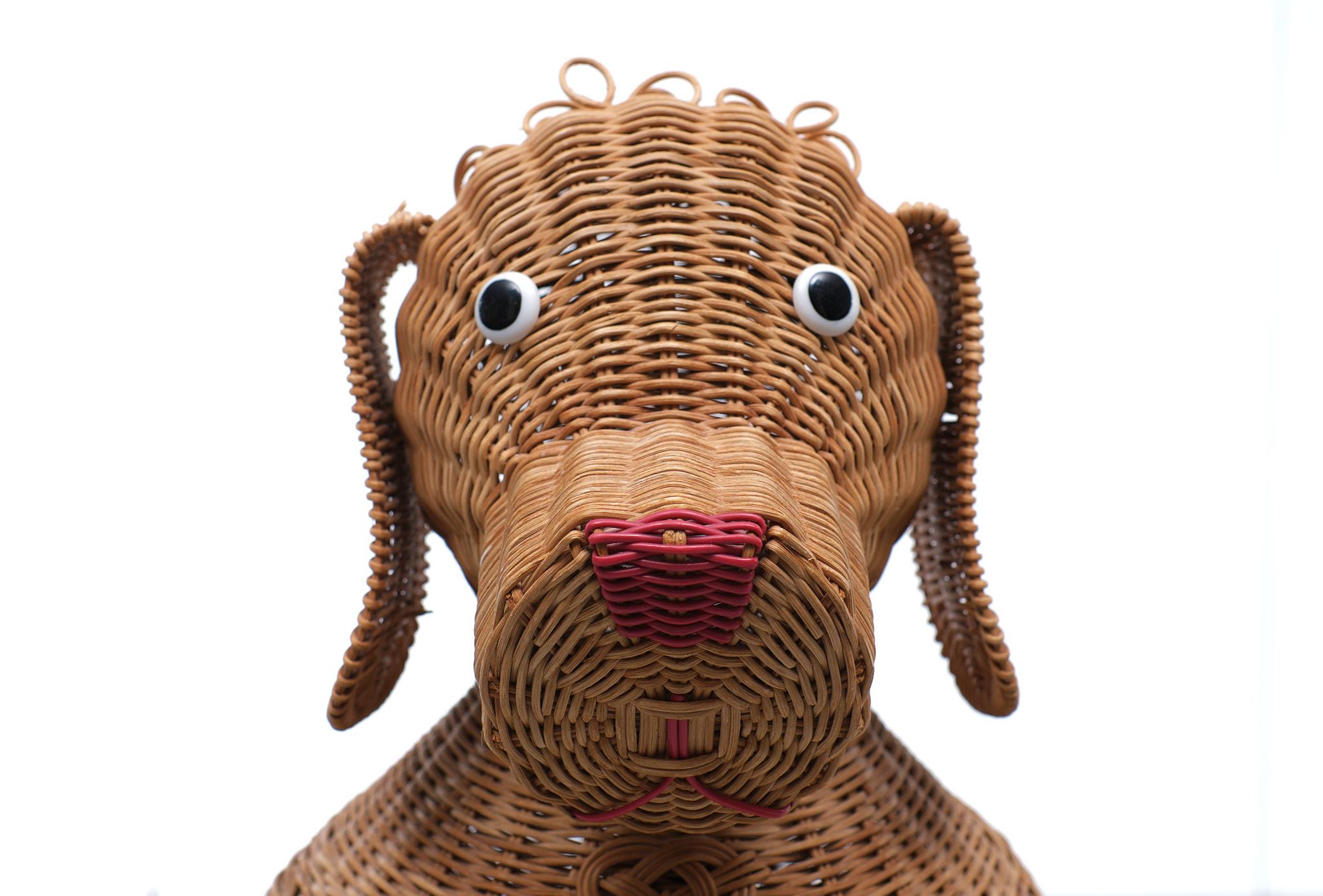 Mid-Century Modern Laundry Basket Wicker Dog 1960s Holland