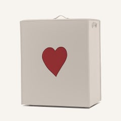 Cesto della biancheria con cuore in pelle rigenerata ADELE