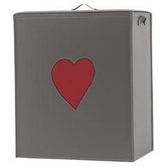 Cesto della biancheria con cuore in pelle rigenerata ADELE