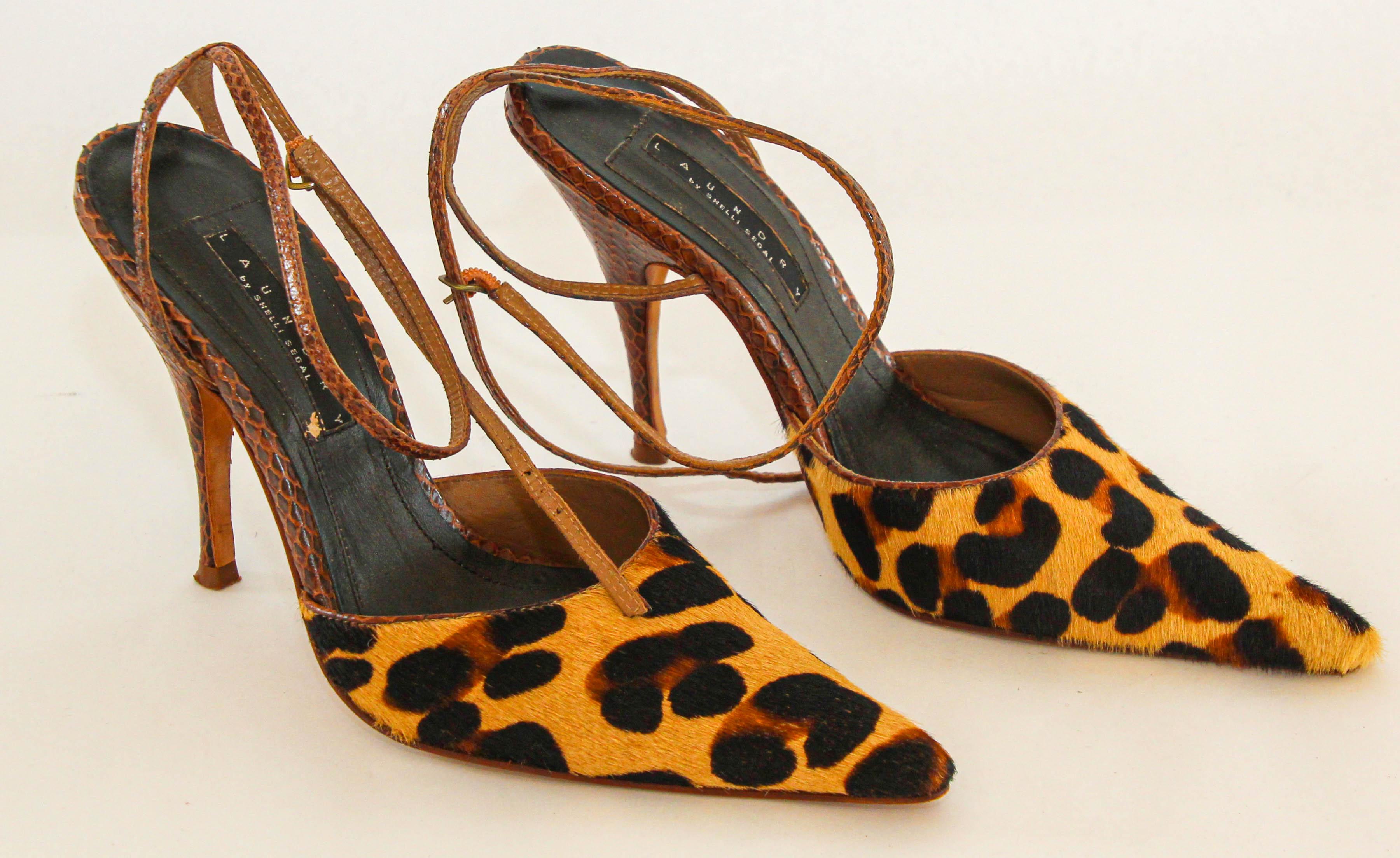 Laundry by Shelli Segal Multicolor Calf Hair and Leather Snake Pattern Slingback Pumps Size US 7.
Leopard-print calf hair slingback pumps
Laundry by Shelli Segal glamourous creation that is both elegant and modern. The Leopard print  pumps will