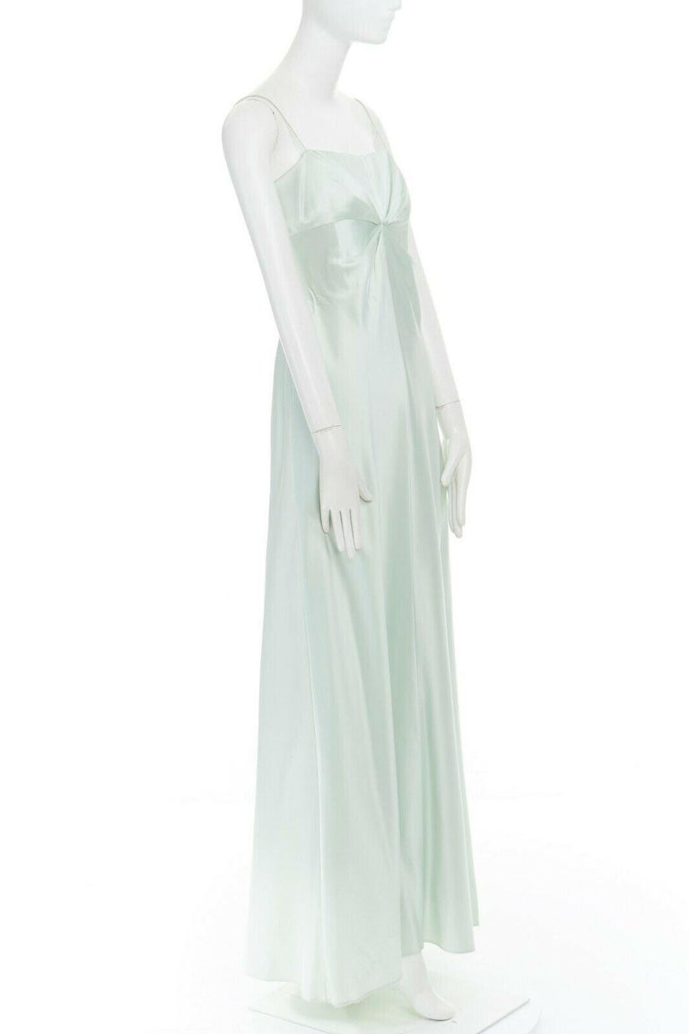 LAUNDRY SHELLI SEGAL pastel green gathered dart bust evening gown US8 M