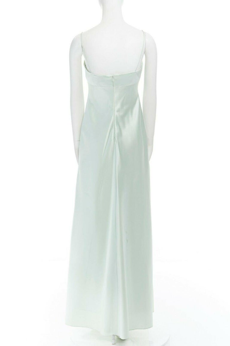 LAUNDRY SHELLI SEGAL pastel green gathered dart bust evening gown US8 M