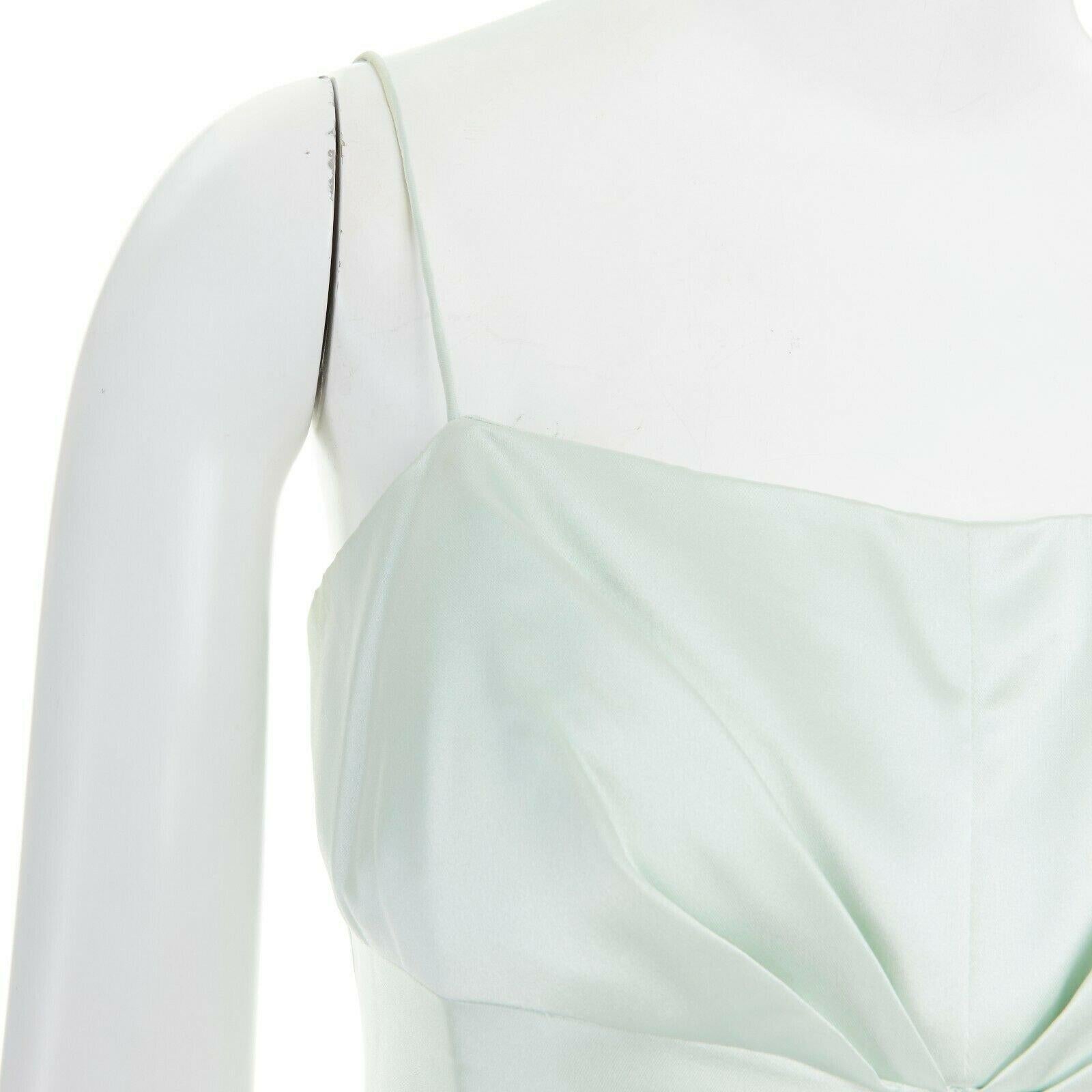 Women's LAUNDRY SHELLI SEGAL pastel green gathered dart bust evening gown US8 M
