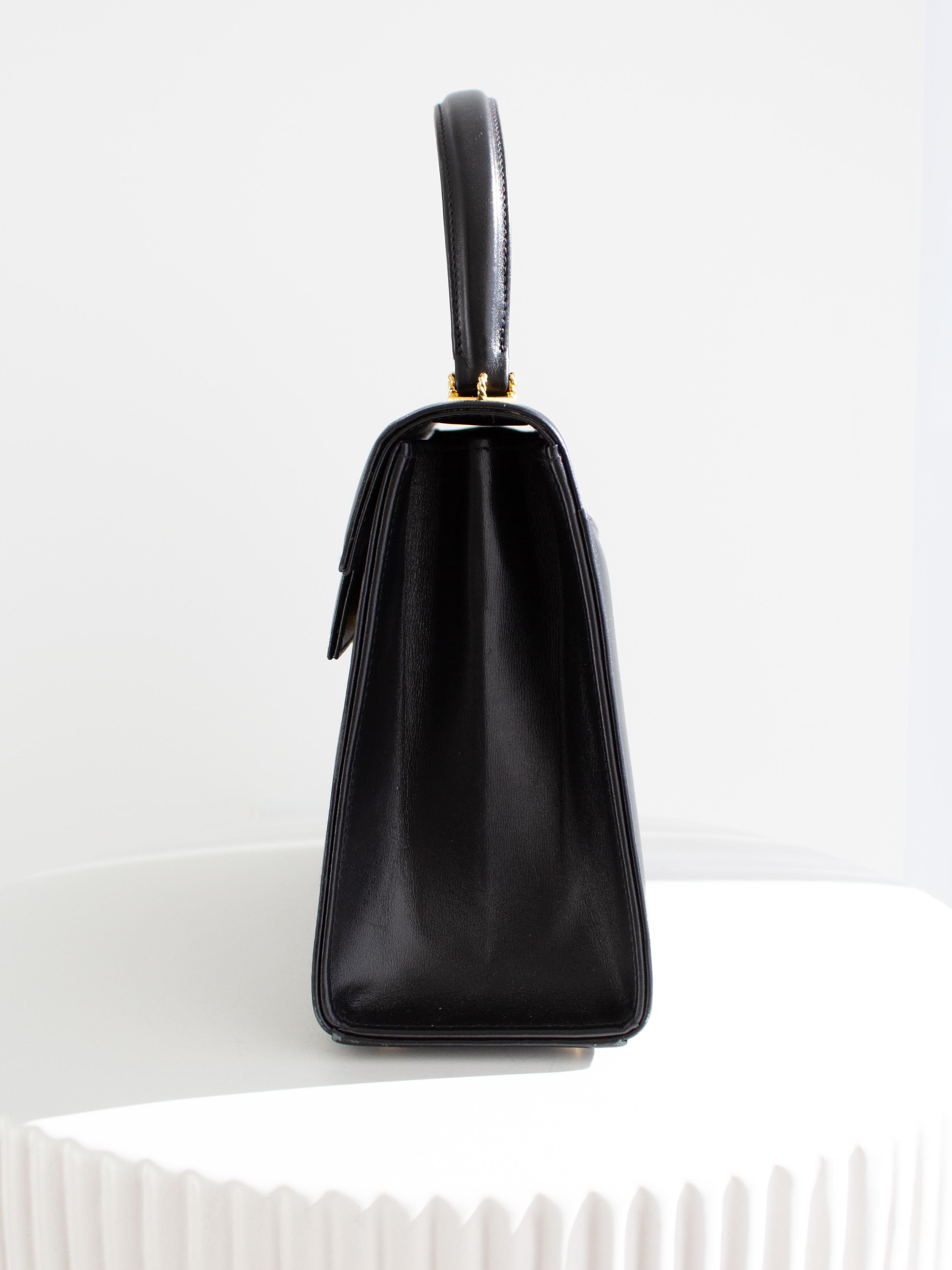 Launer London Traviata Reina Isabel Negro Bolso de Asa Superior 8