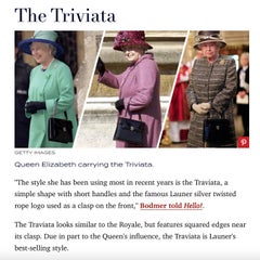 Launer London Traviata Queen Elizabeth Black Top Handle Bag