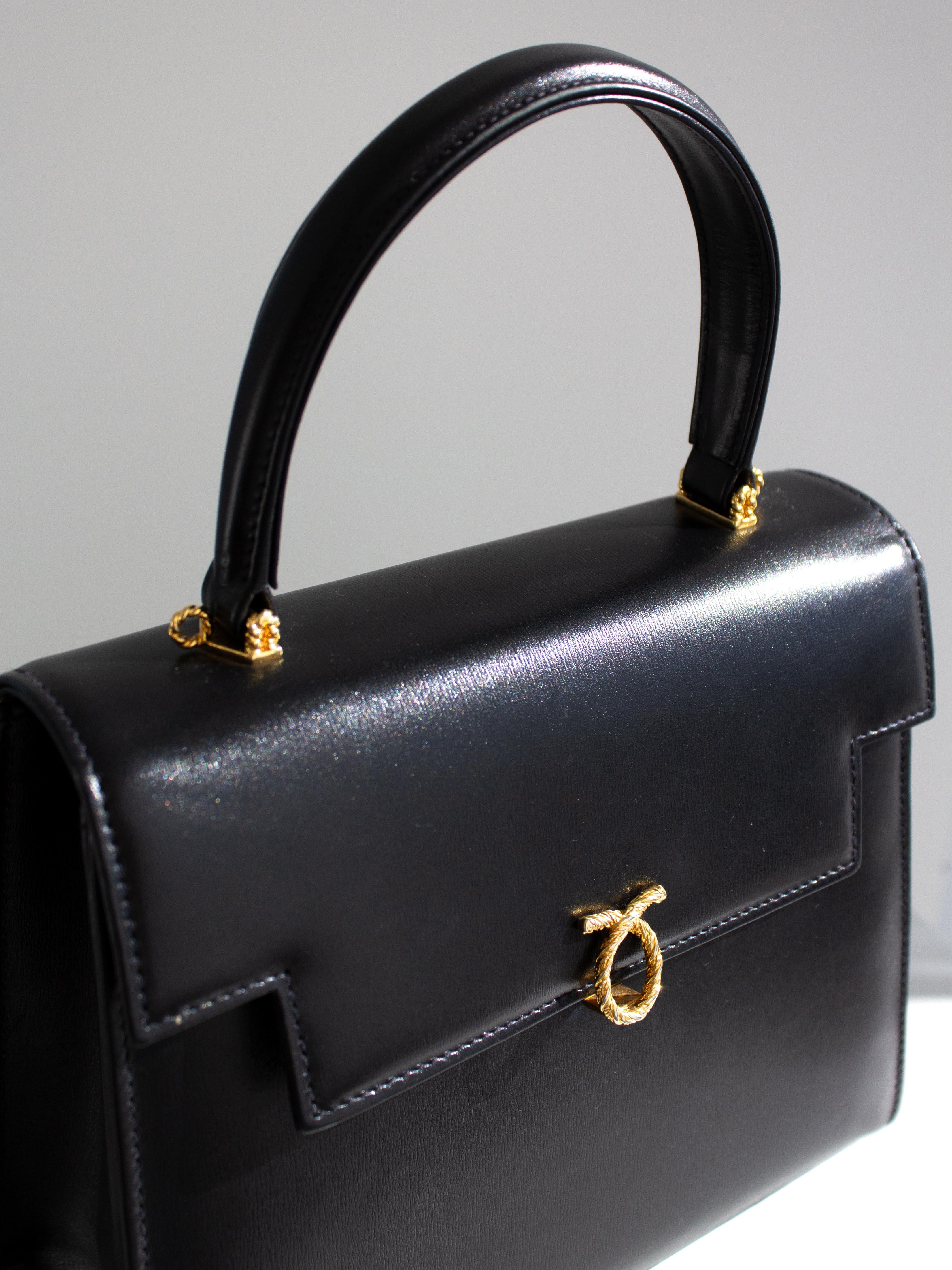 Launer London Traviata Reina Isabel Negro Bolso de Asa Superior 2
